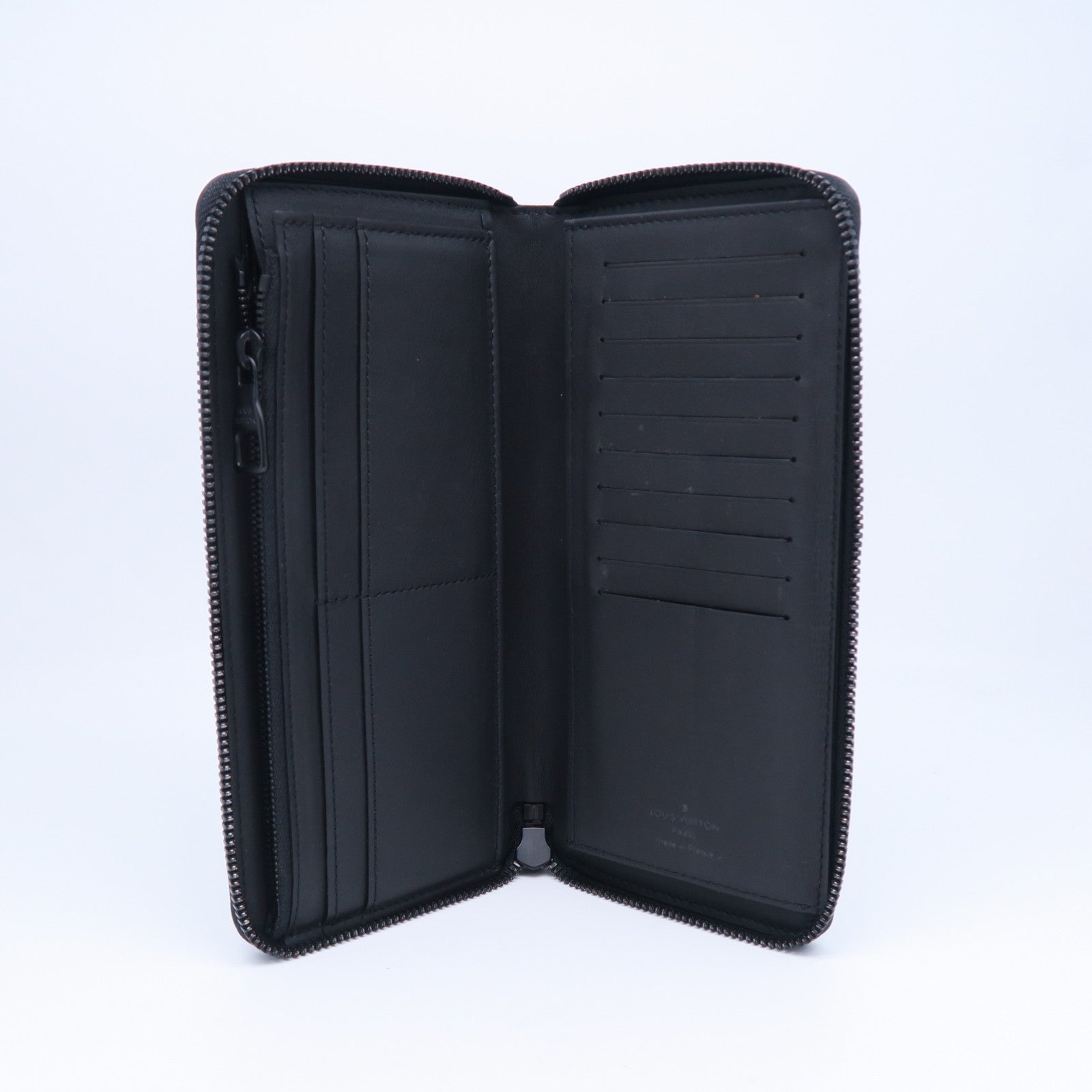 LOUIS VUITTON Monogram Taurillon Zippy Vertical Wallet長錢包黑色