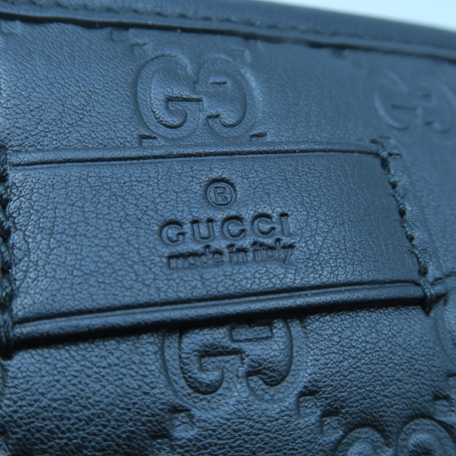 GUCCI 牛皮皮革Tote Bag金扣手挽袋黑色