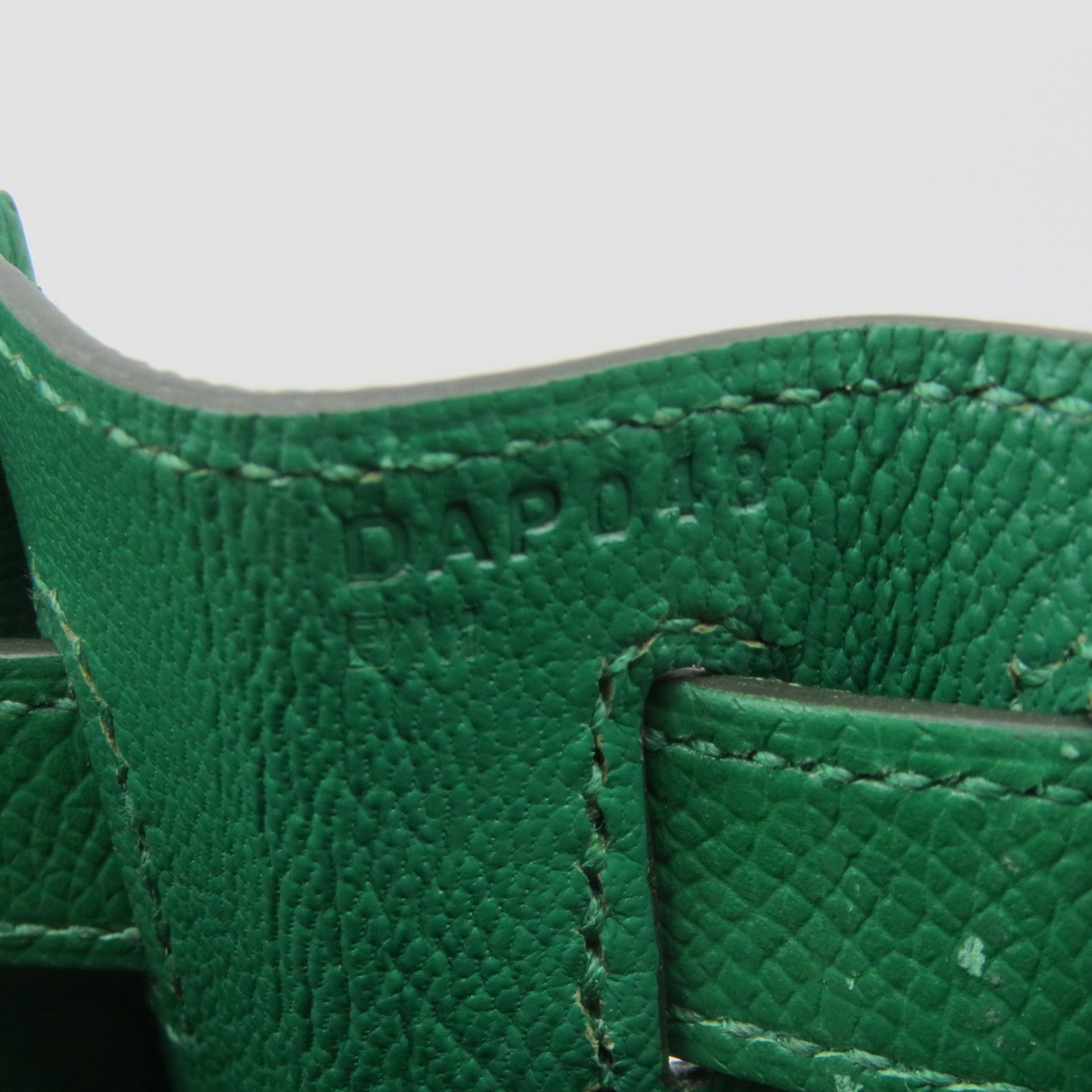 HERMES Epsom皮革Kelly 28金扣手挽肩背兩用袋飽和綠色