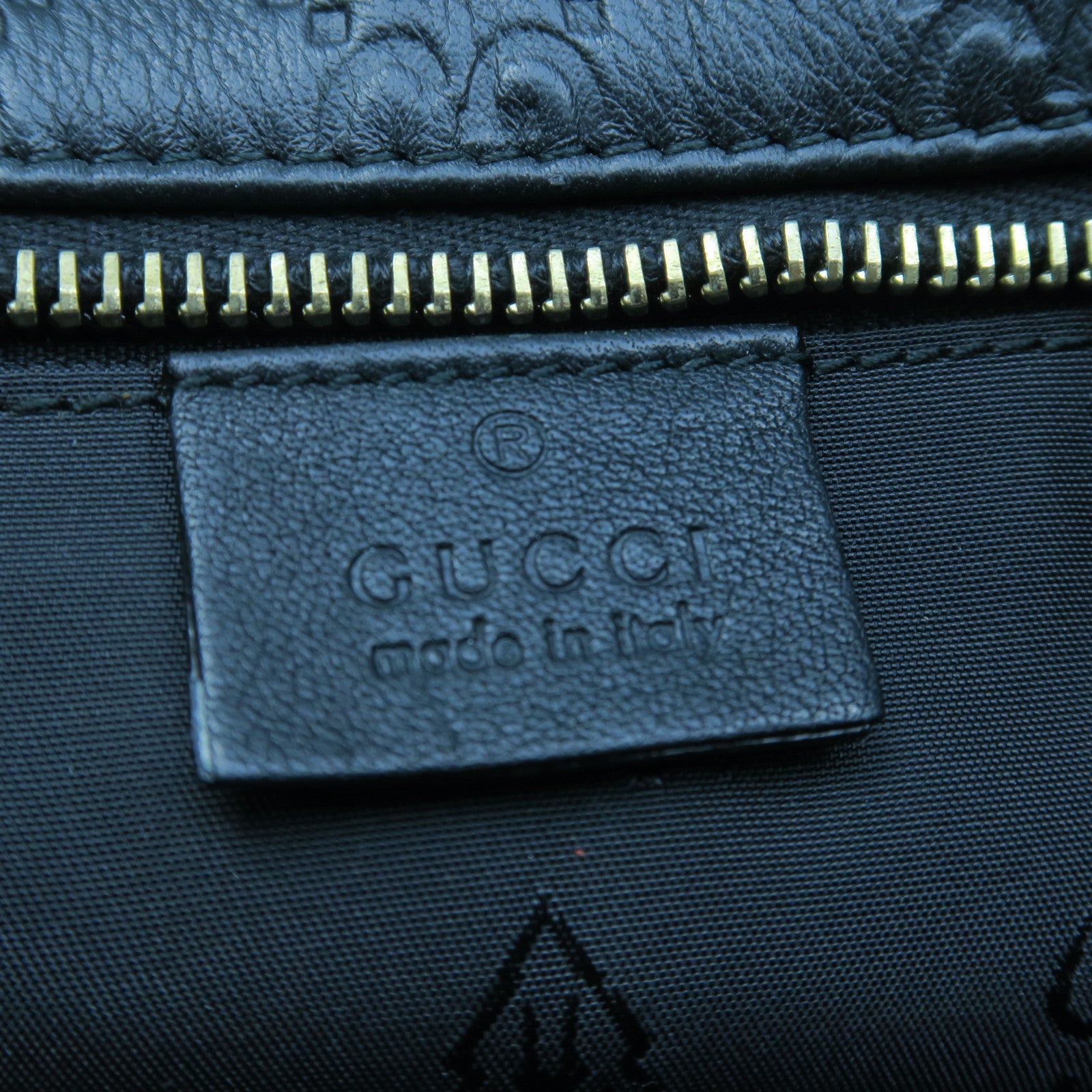 GUCCI 牛皮皮革Tote Bag金扣手挽袋黑色
