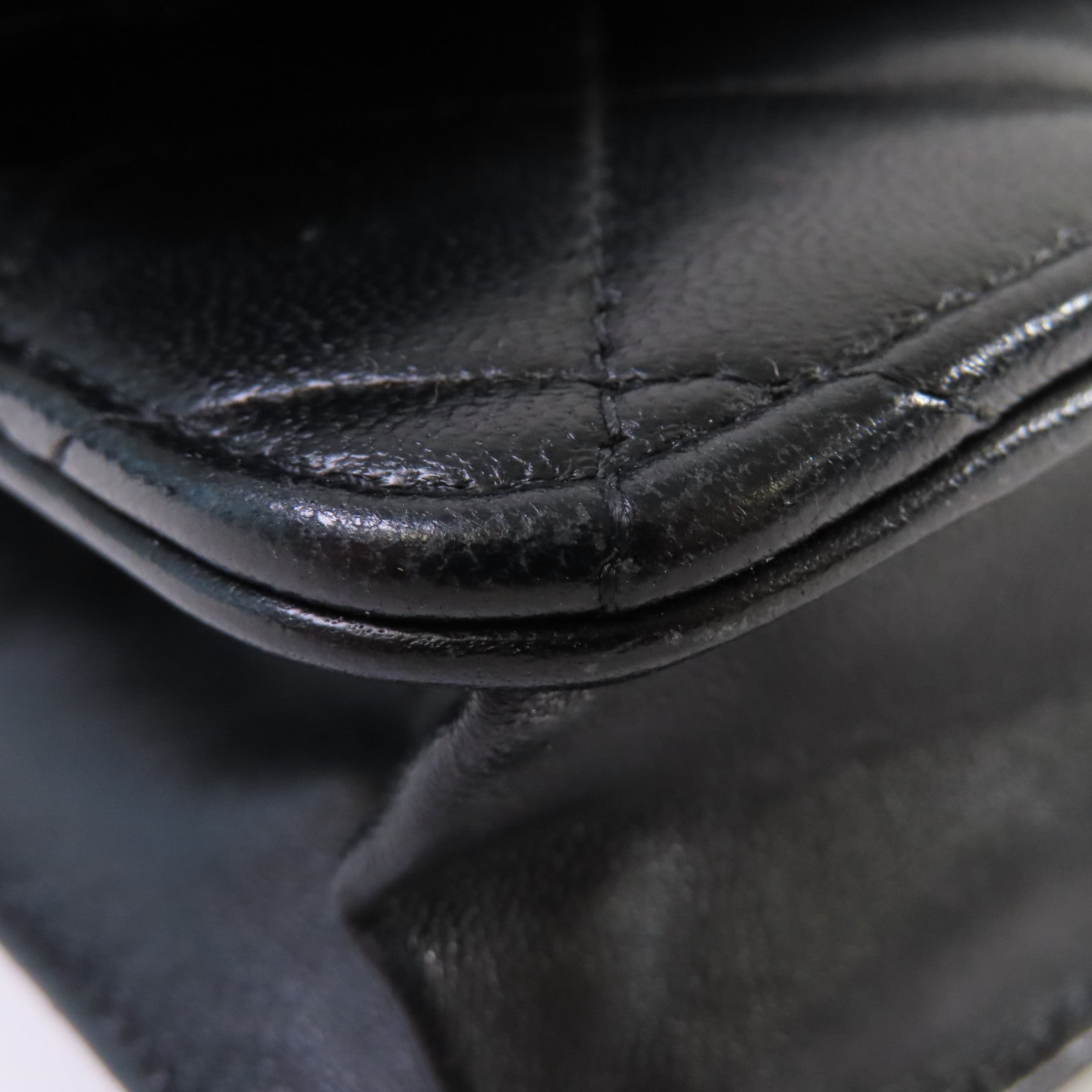 CHANEL 菱格羊皮皮革WOC Shoulder Bag銀扣鏈帶肩背袋黑色