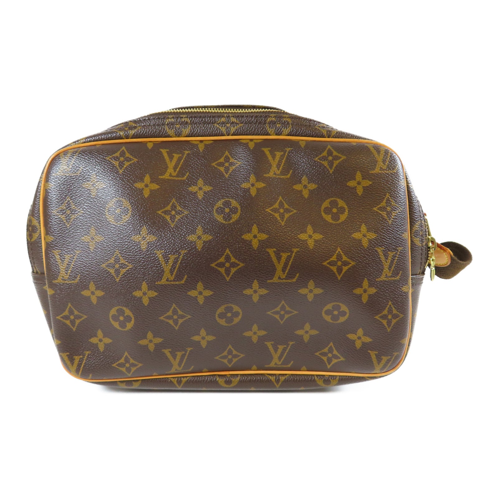 LOUIS VUITTON Monogram Reporter PM金扣肩背袋啡色