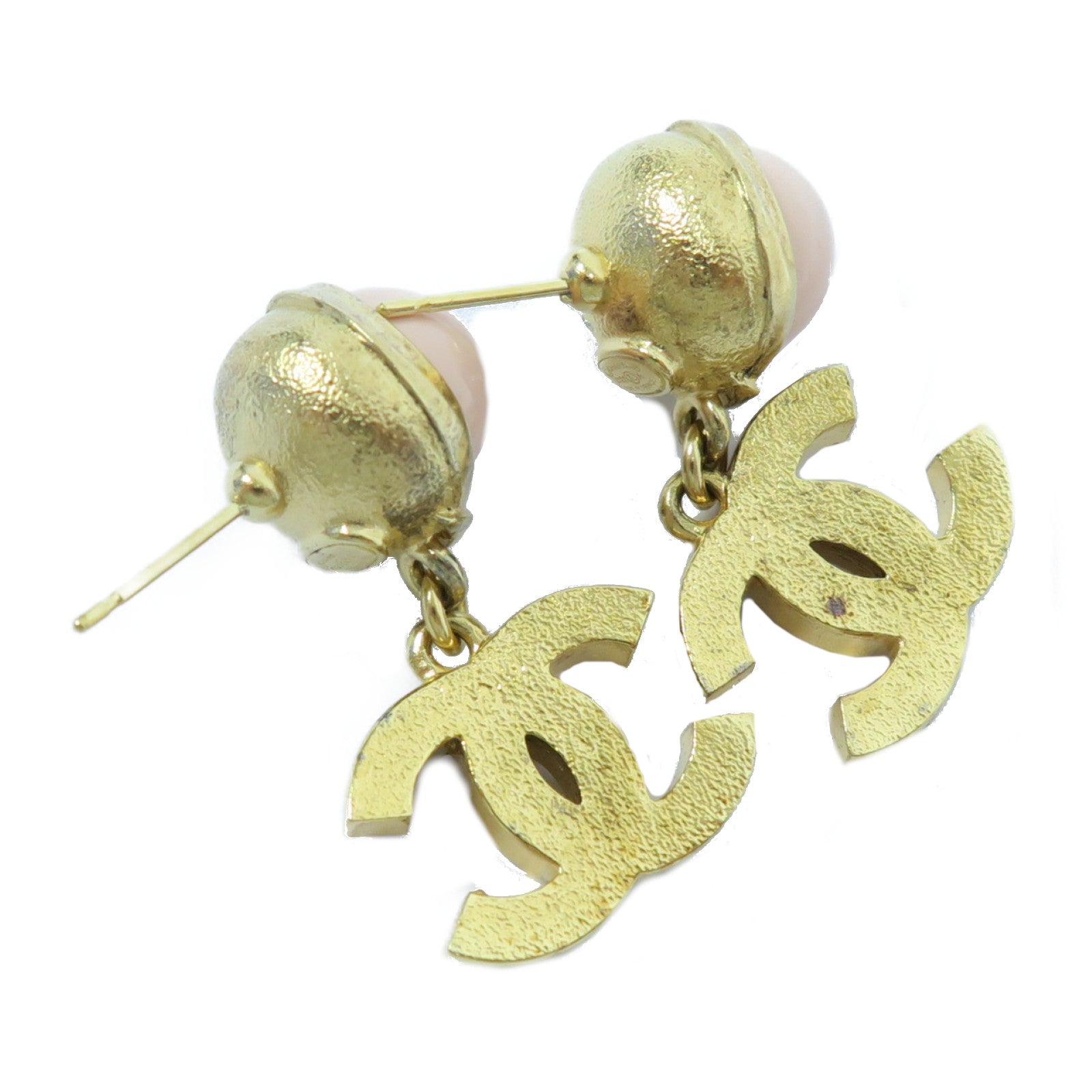 CHANEL 金屬Earrings耳環金色/粉紅色