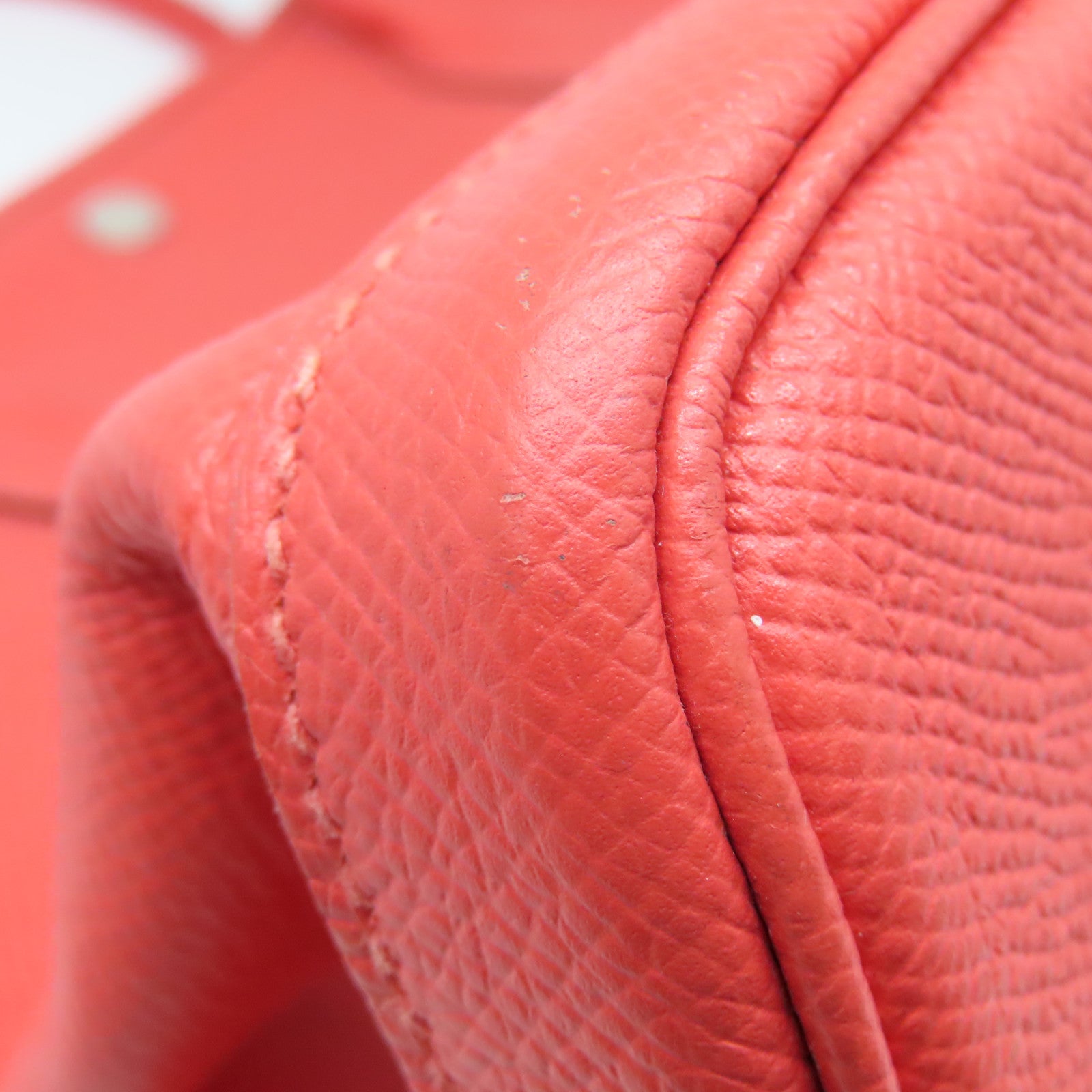 HERMES Epsom皮革Garden Party PM銀扣手挽袋Rouge Pivoine粉紅色