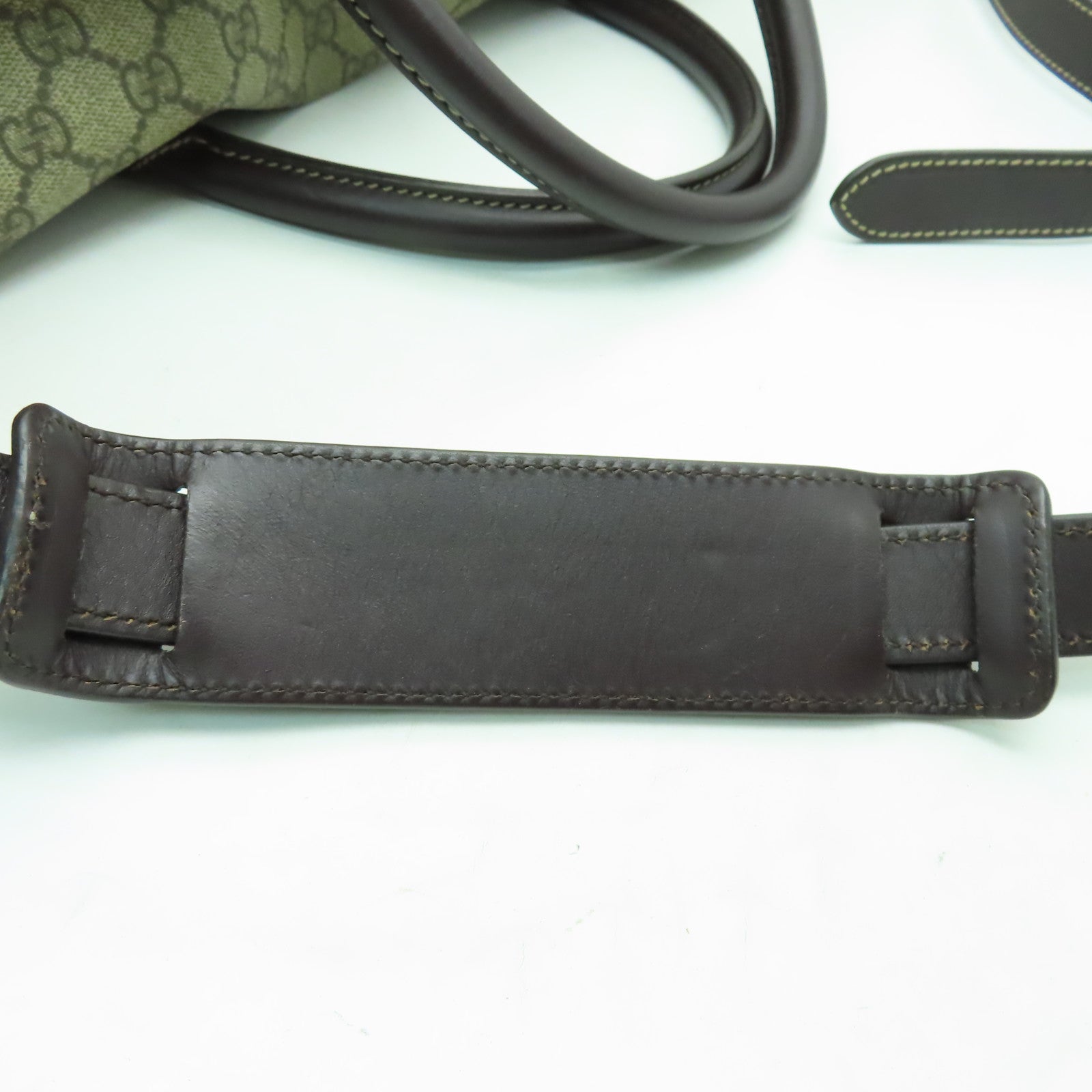 GUCCI 塗層帆布Boston Bag金扣手挽肩背兩用袋啡色