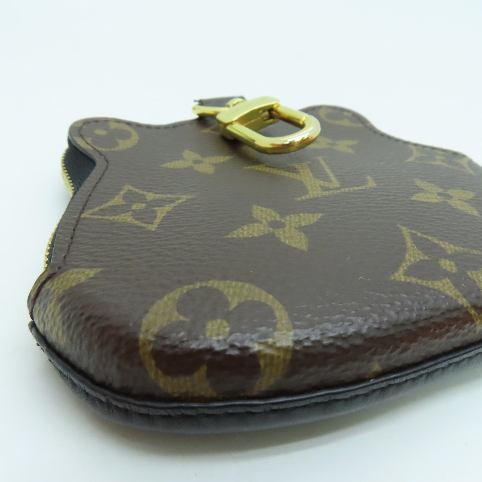 LOUIS VUITTON Monogram Nigo Coin Case Coin Purse Gold Buckle Brown/Black