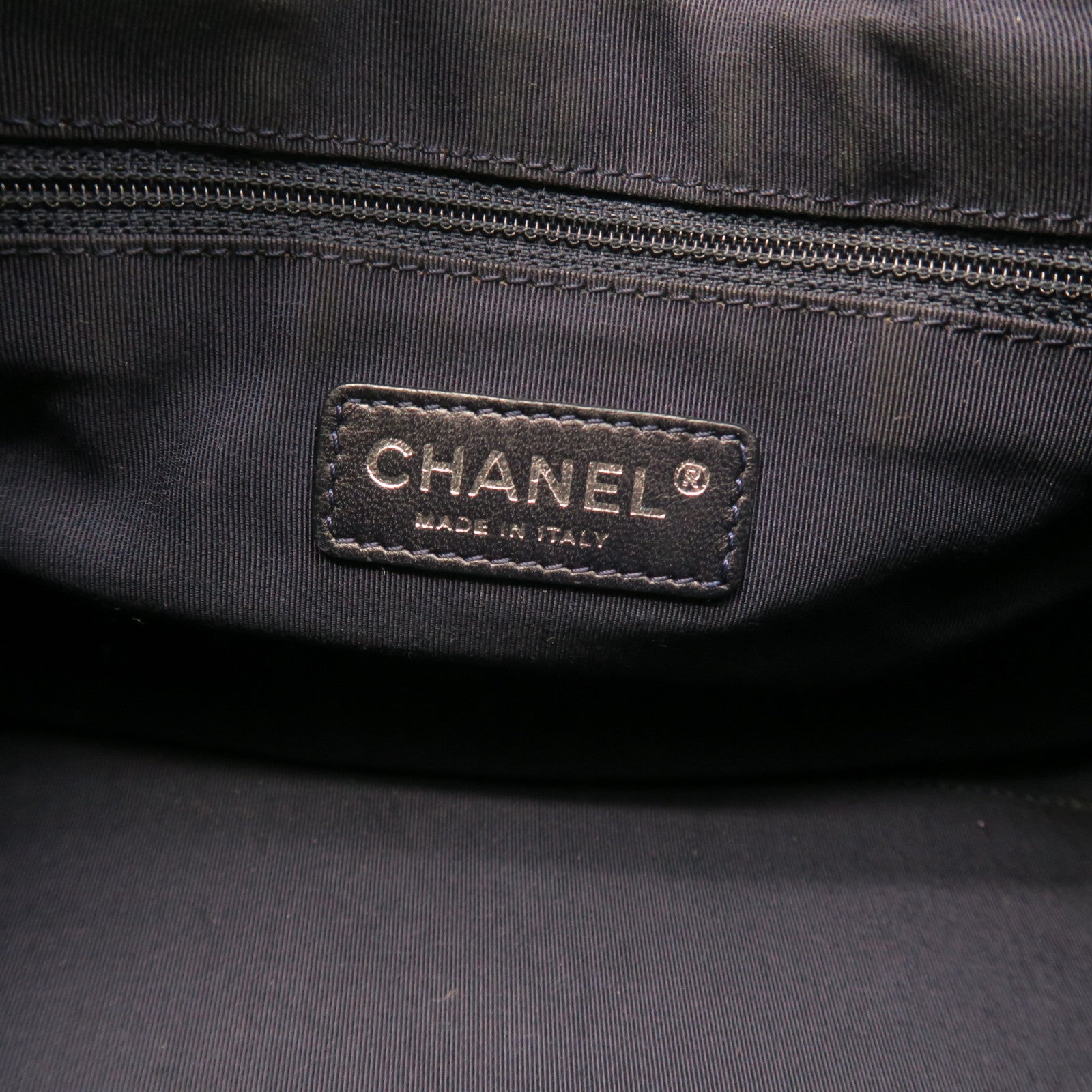 CHANEL Rhombus Canvas Chain Shoulder Silver Buckle Chain Shoulder Bag Blue/Red