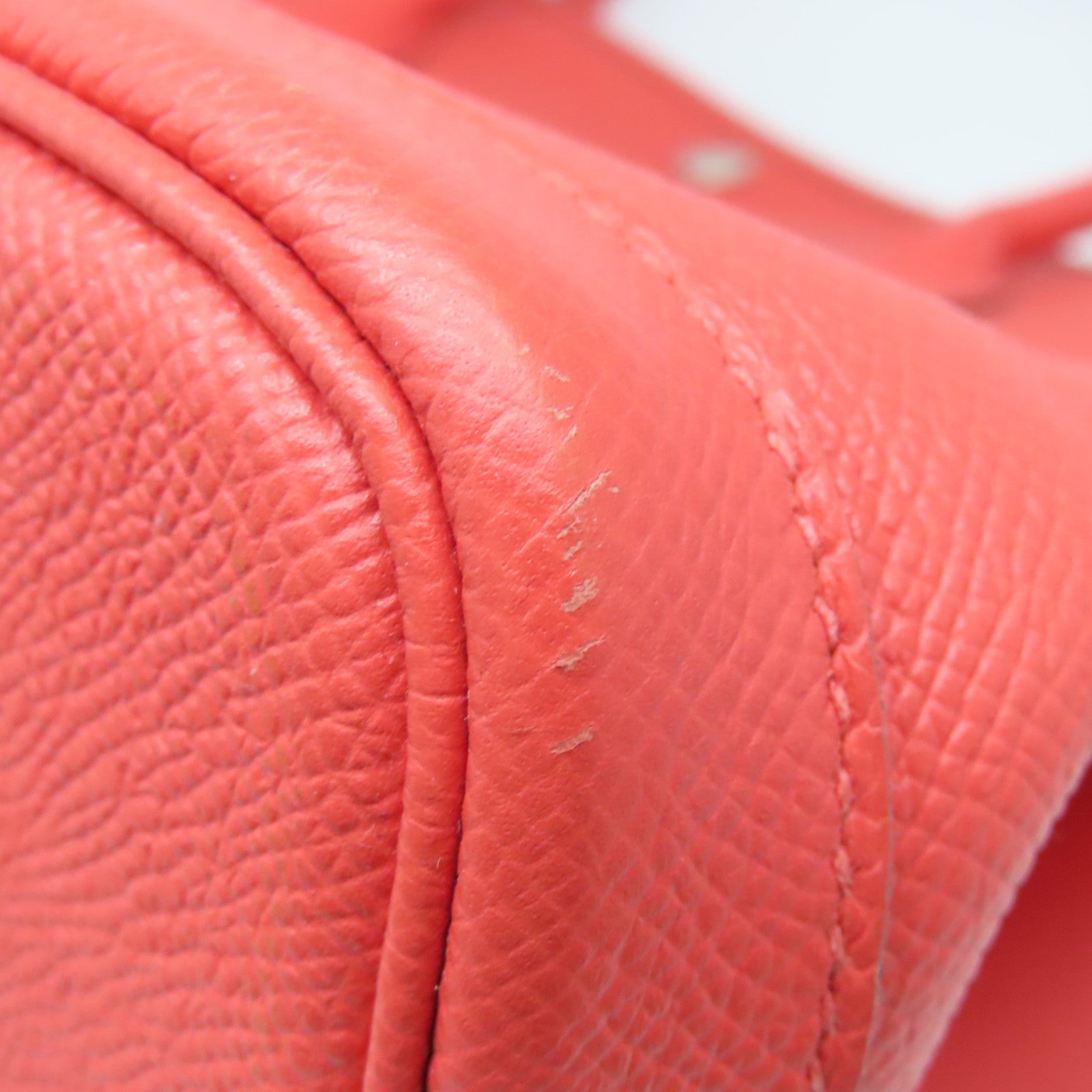 HERMES Epsom皮革Garden Party PM銀扣手挽袋Rouge Pivoine粉紅色