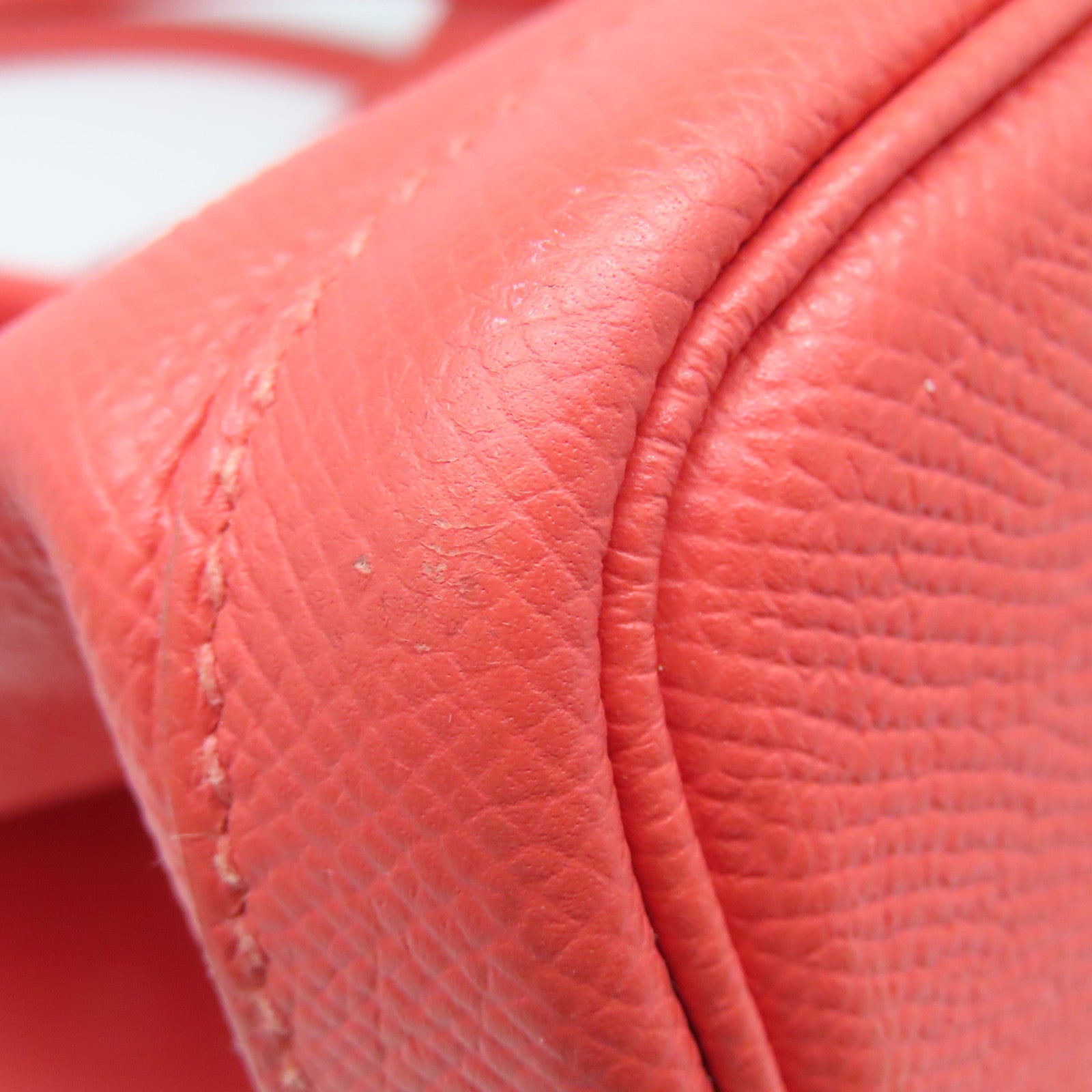 HERMES Epsom皮革Garden Party PM銀扣手挽袋Rouge Pivoine粉紅色