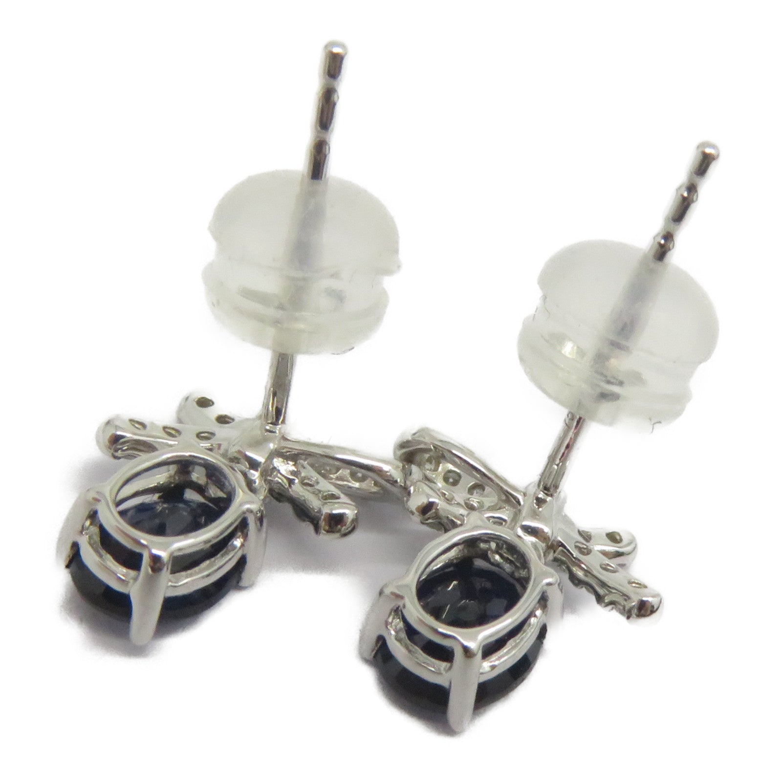 JEWELRY 【激減優惠】18K白金Sapphire Diamond Earrings 0.98ct藍寶石/0.14ct鑽石耳環