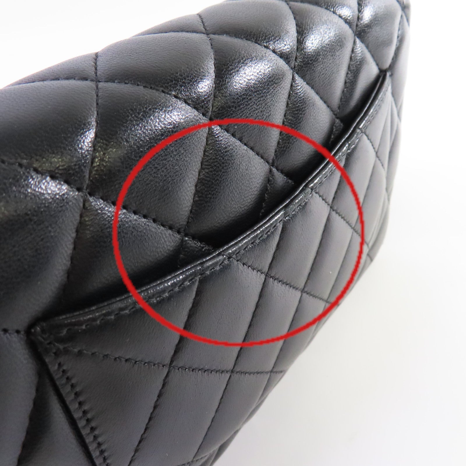 CHANEL 菱格羊皮皮革WOC Shoulder Bag銀扣鏈帶肩背袋黑色