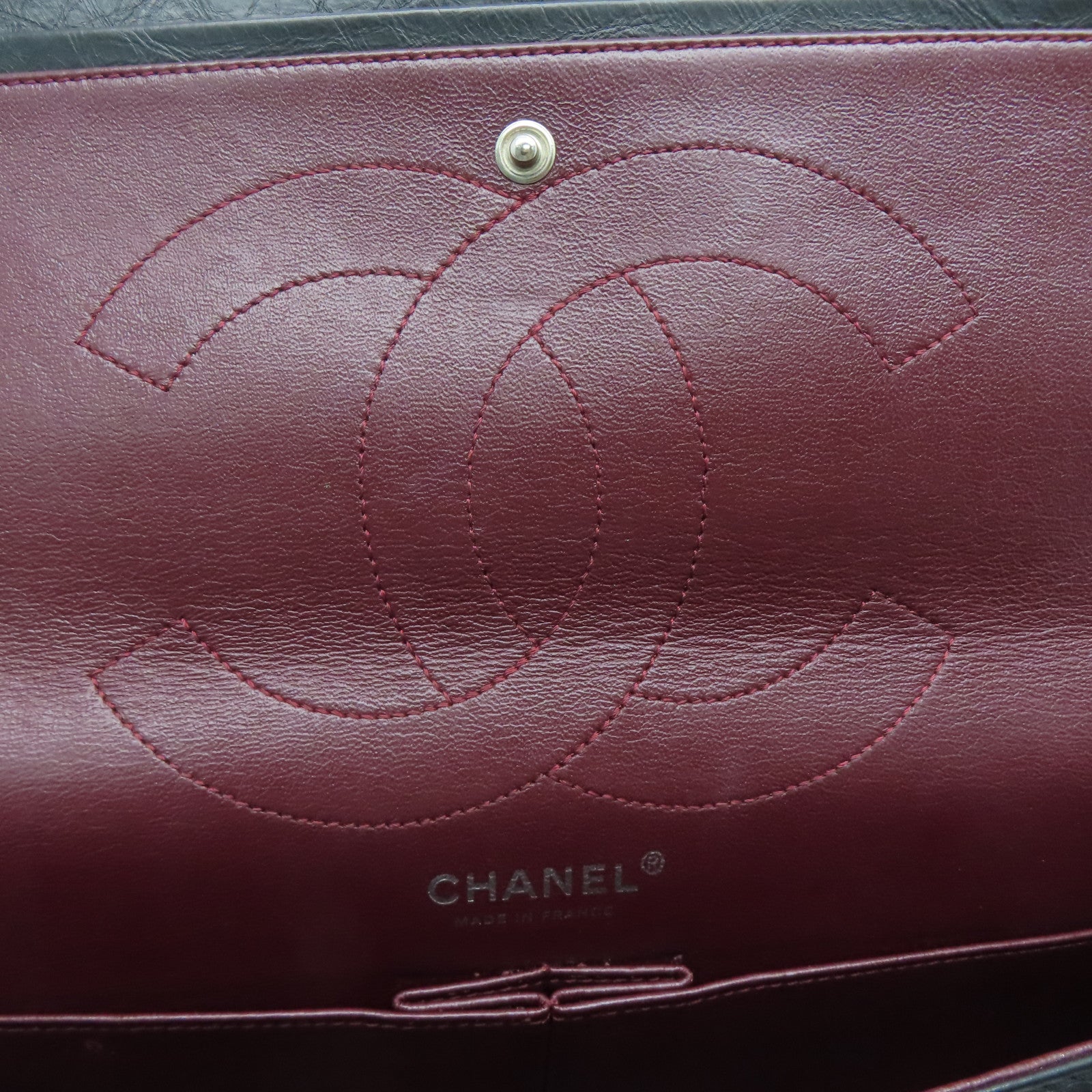 CHANEL [Sharp Discount] Lingge Aged Calf Leather 2.55 Chain Shoulder Silver Buckle Shoulder Bag Black
