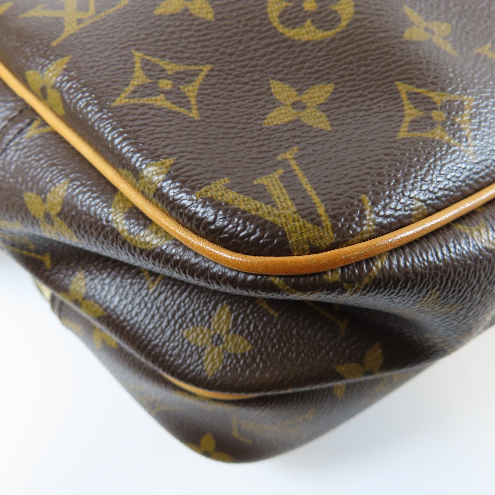 LOUIS VUITTON Monogram Reporter PM金扣肩背袋啡色
