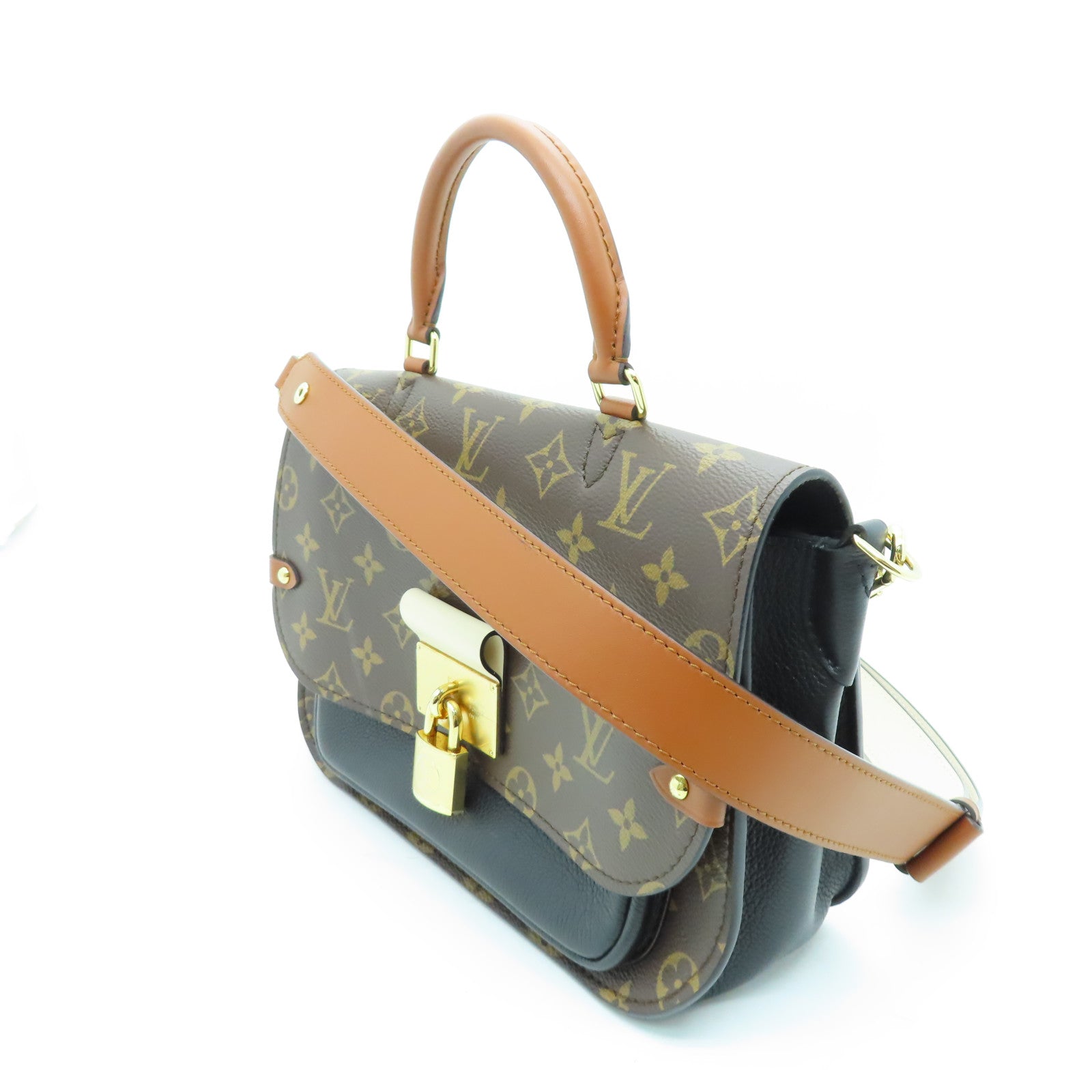 LOUIS VUITTON Monogram Vanguard金扣手挽肩背兩用袋棕色