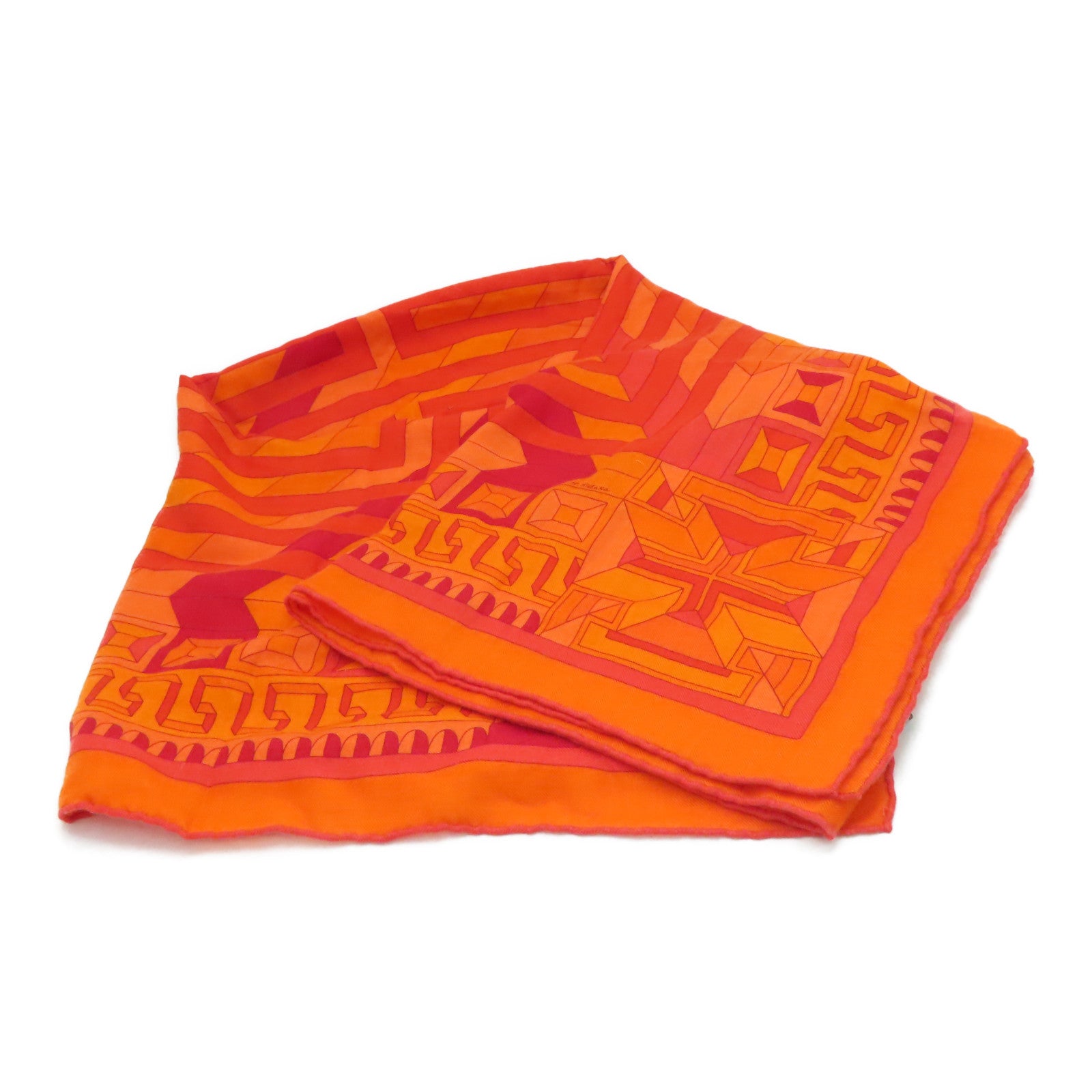 HERMES 羊绒丝质Scarf颈巾橙色