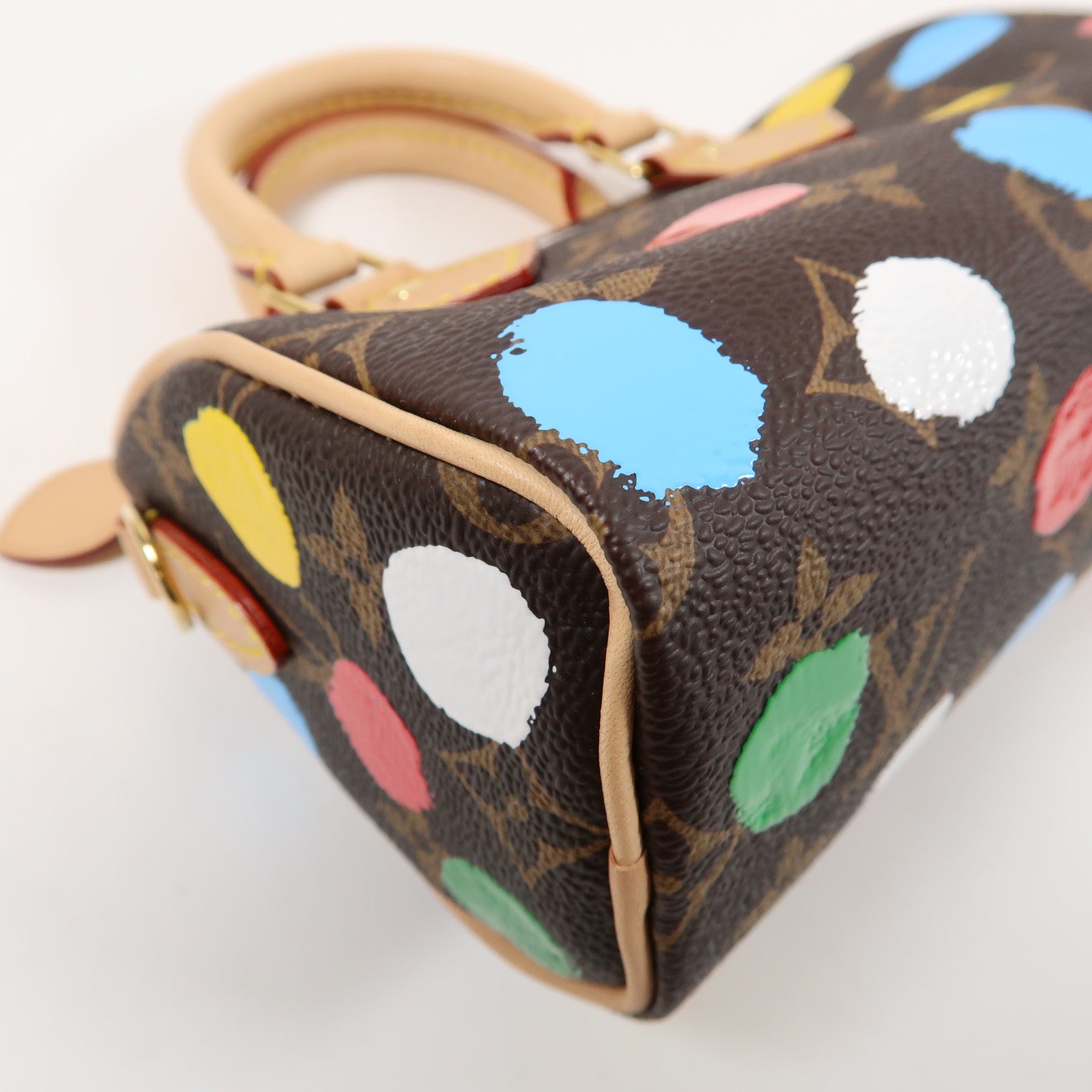 LOUIS VUITTON Monogram LV X YK Nano Speedy金扣手挽肩背兩用袋啡色