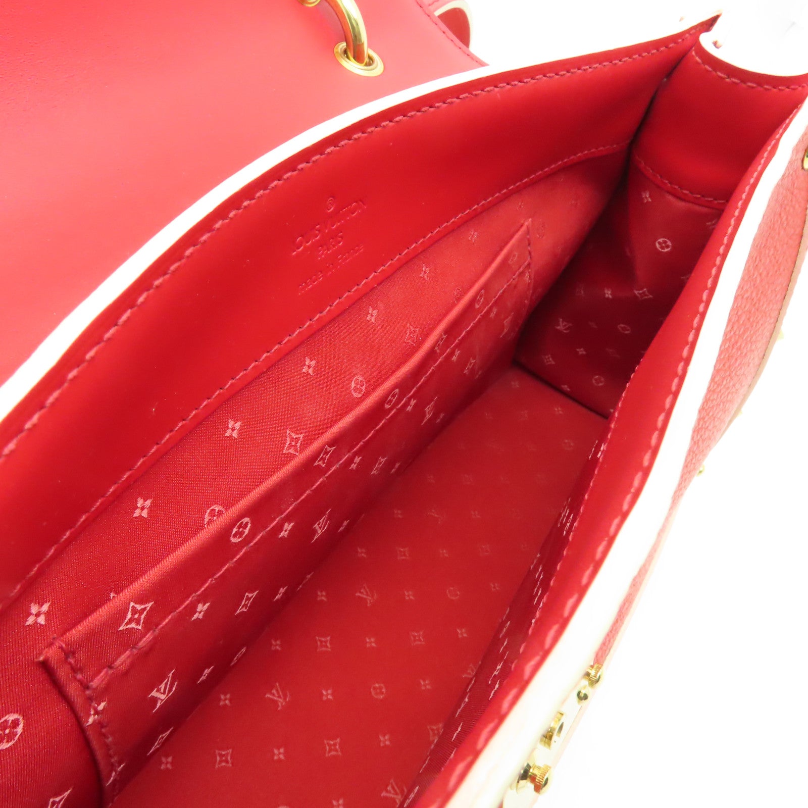 LOUIS VUITTON 牛皮皮革L'Aimable金扣肩背袋紅色