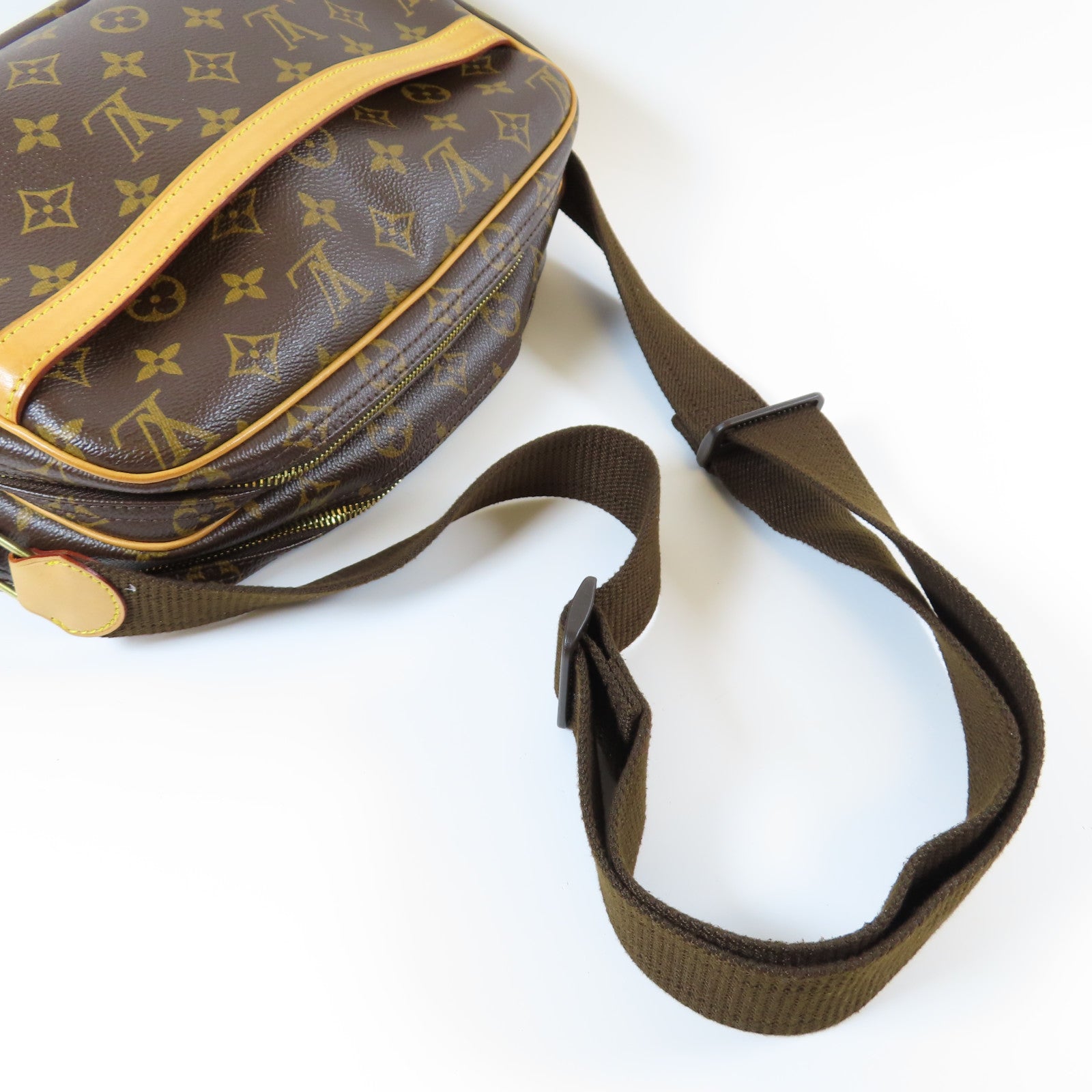 LOUIS VUITTON Monogram Reporter PM金扣肩背袋啡色