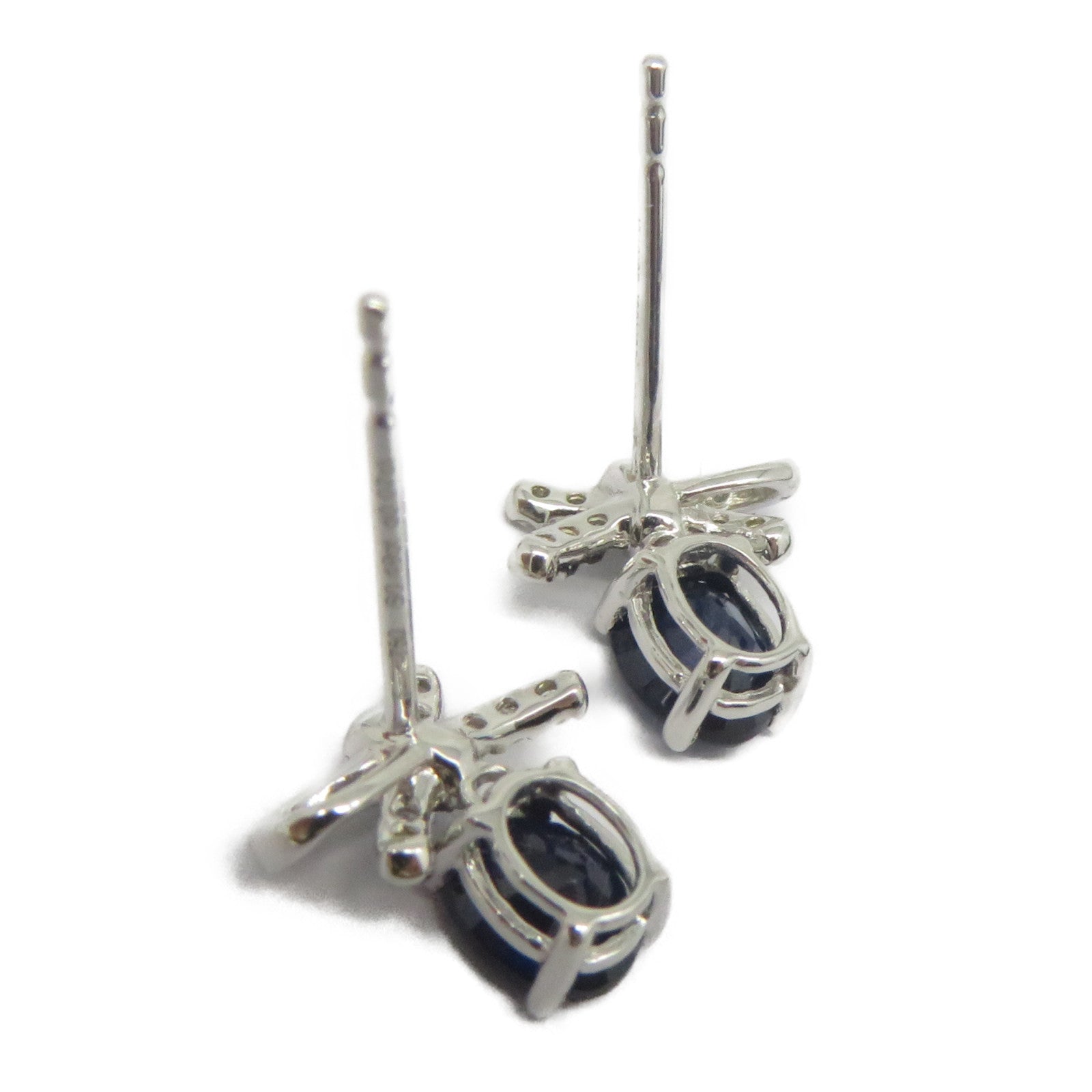 JEWELRY 【激減優惠】18K白金Sapphire Diamond Earrings 0.98ct藍寶石/0.14ct鑽石耳環