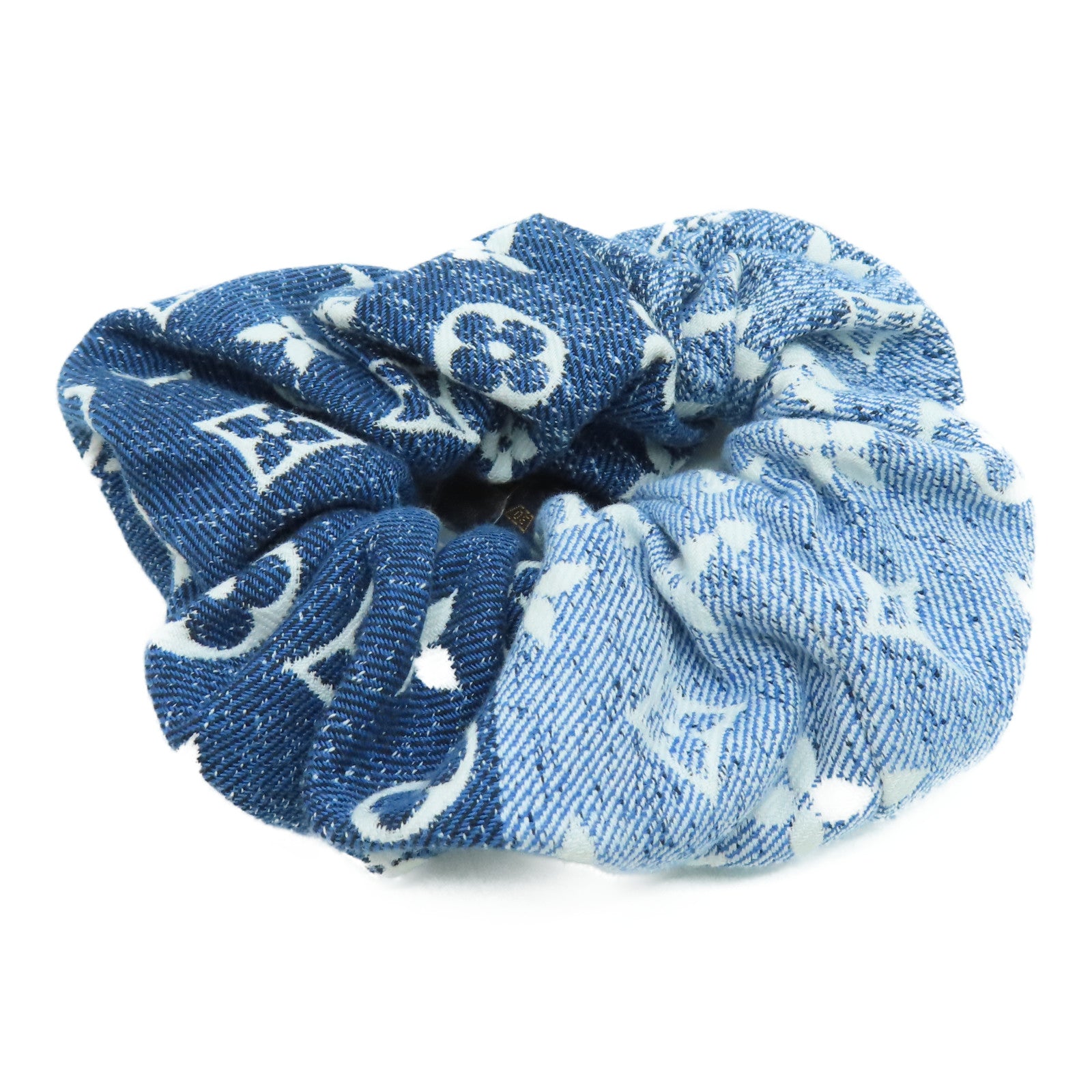 LOUIS VUITTON Monogram Denim Scrunchy S00髮飾藍色
