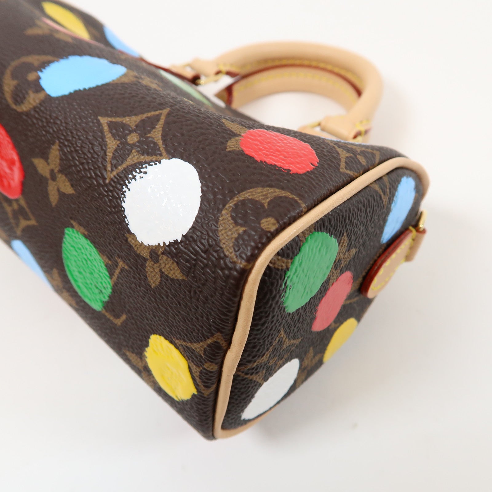 LOUIS VUITTON Monogram LV X YK Nano Speedy金扣手挽肩背兩用袋啡色