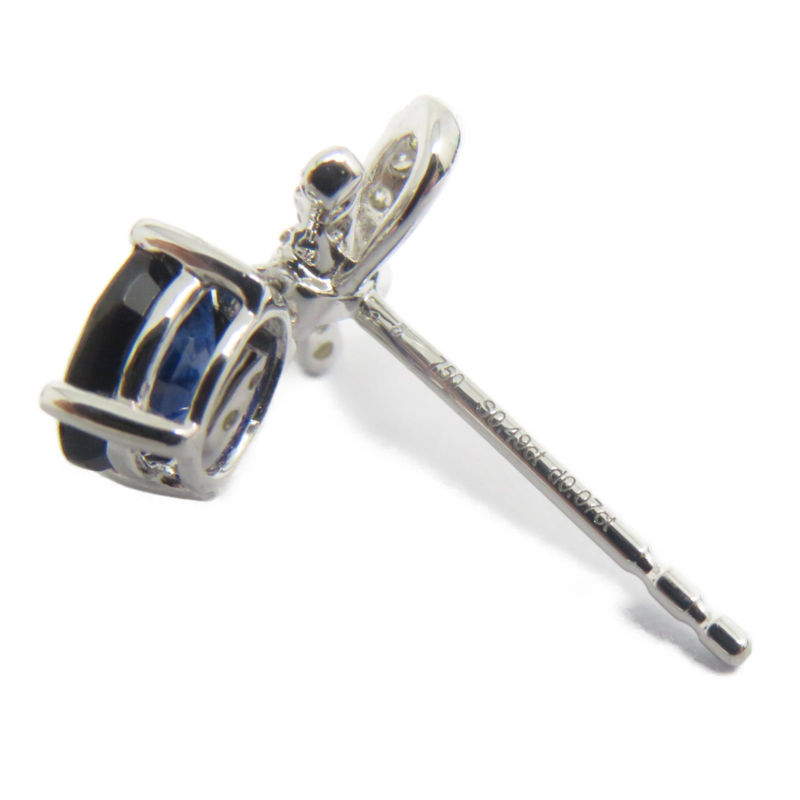 JEWELRY 【激減優惠】18K白金Sapphire Diamond Earrings 0.98ct藍寶石/0.14ct鑽石耳環