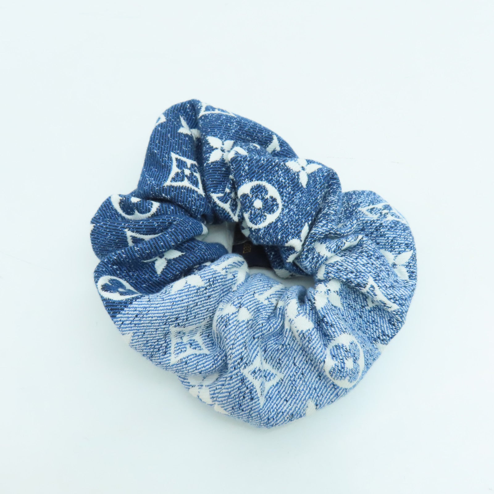 LOUIS VUITTON Monogram Denim Scrunchy S00髮飾藍色
