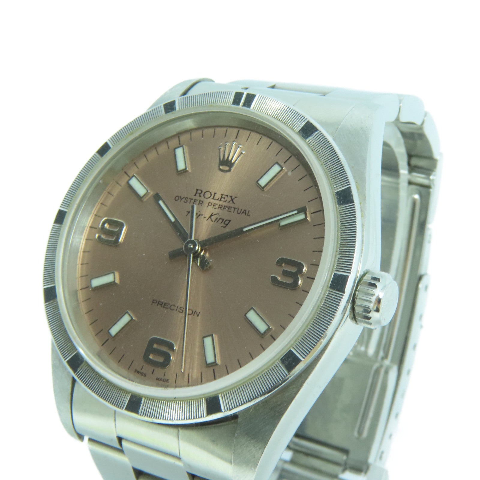 ROLEX Air king Stainless Steel Watch Automatic Movement Pink