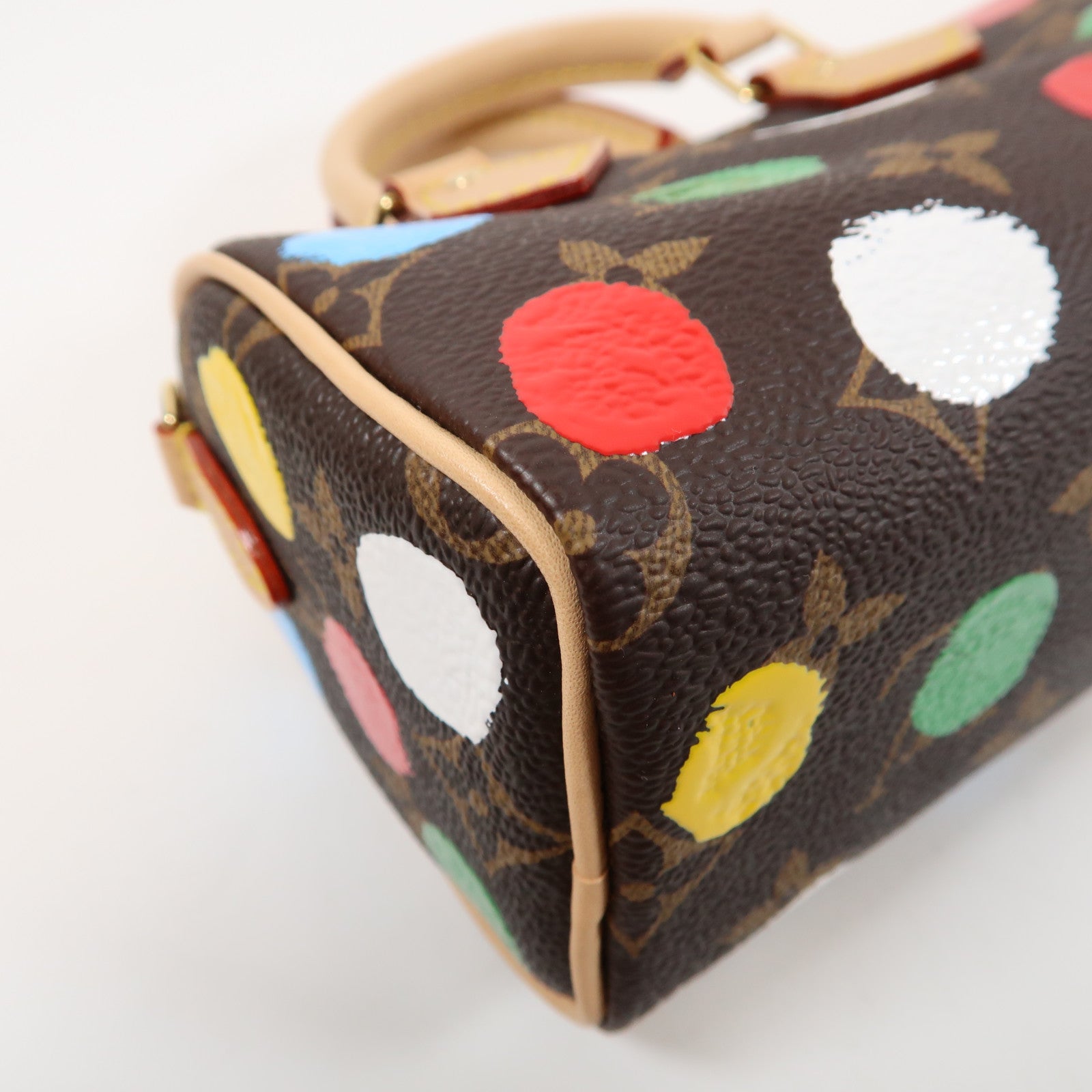 LOUIS VUITTON Monogram LV X YK Nano Speedy金扣手挽肩背兩用袋啡色