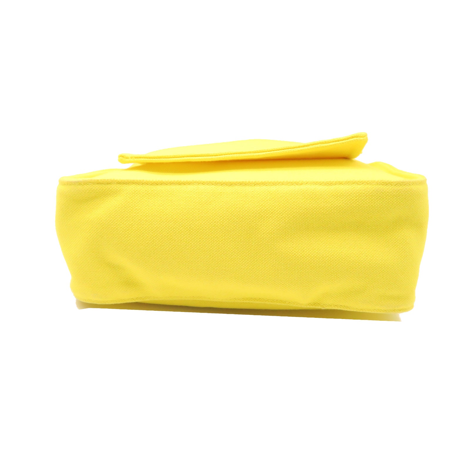 HERMES Canvas Shoulder Bag Silver Buckle Shoulder Bag Yellow