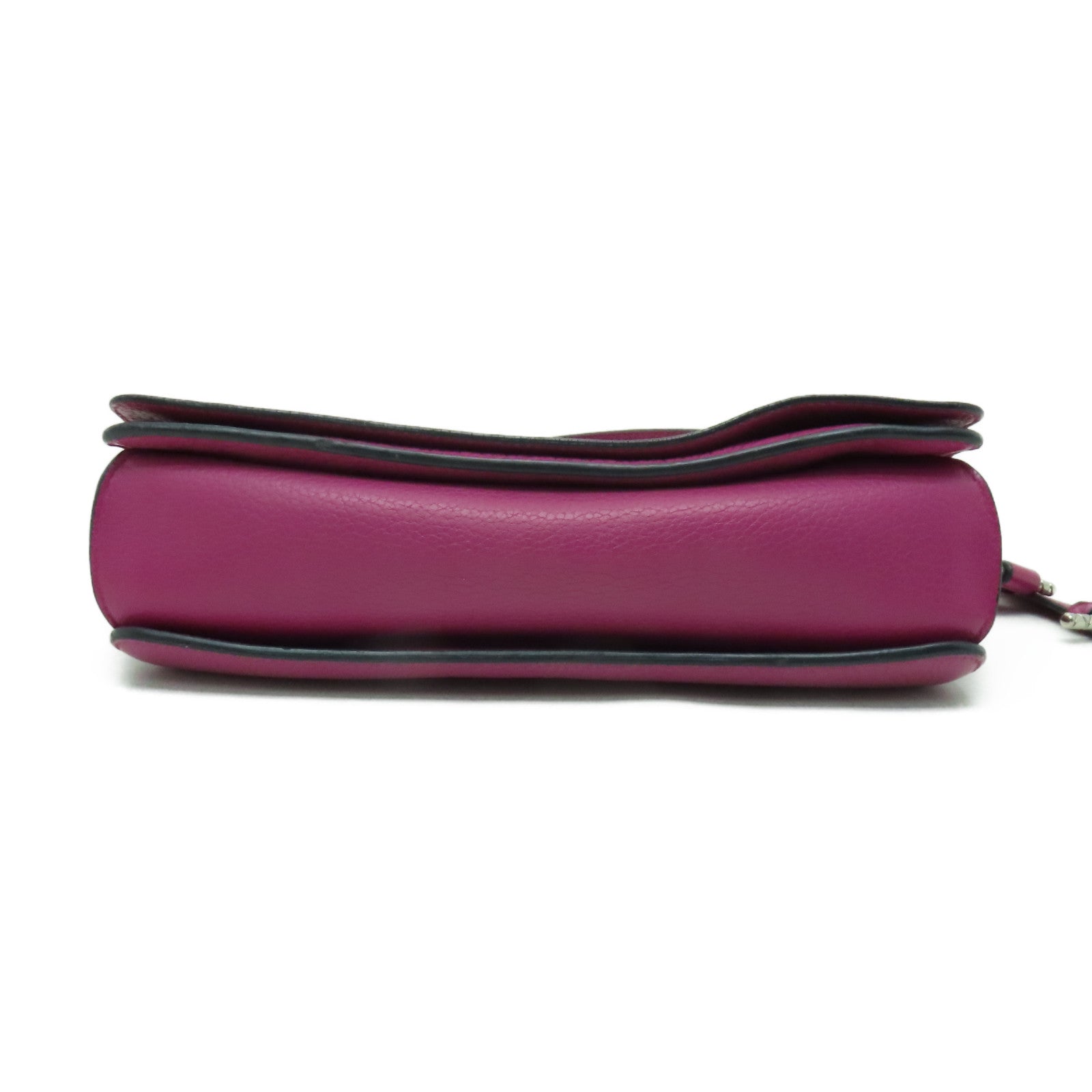 LOEWE 【激減優惠】牛皮皮革Shoulder Bag銀扣肩背袋紫紅色