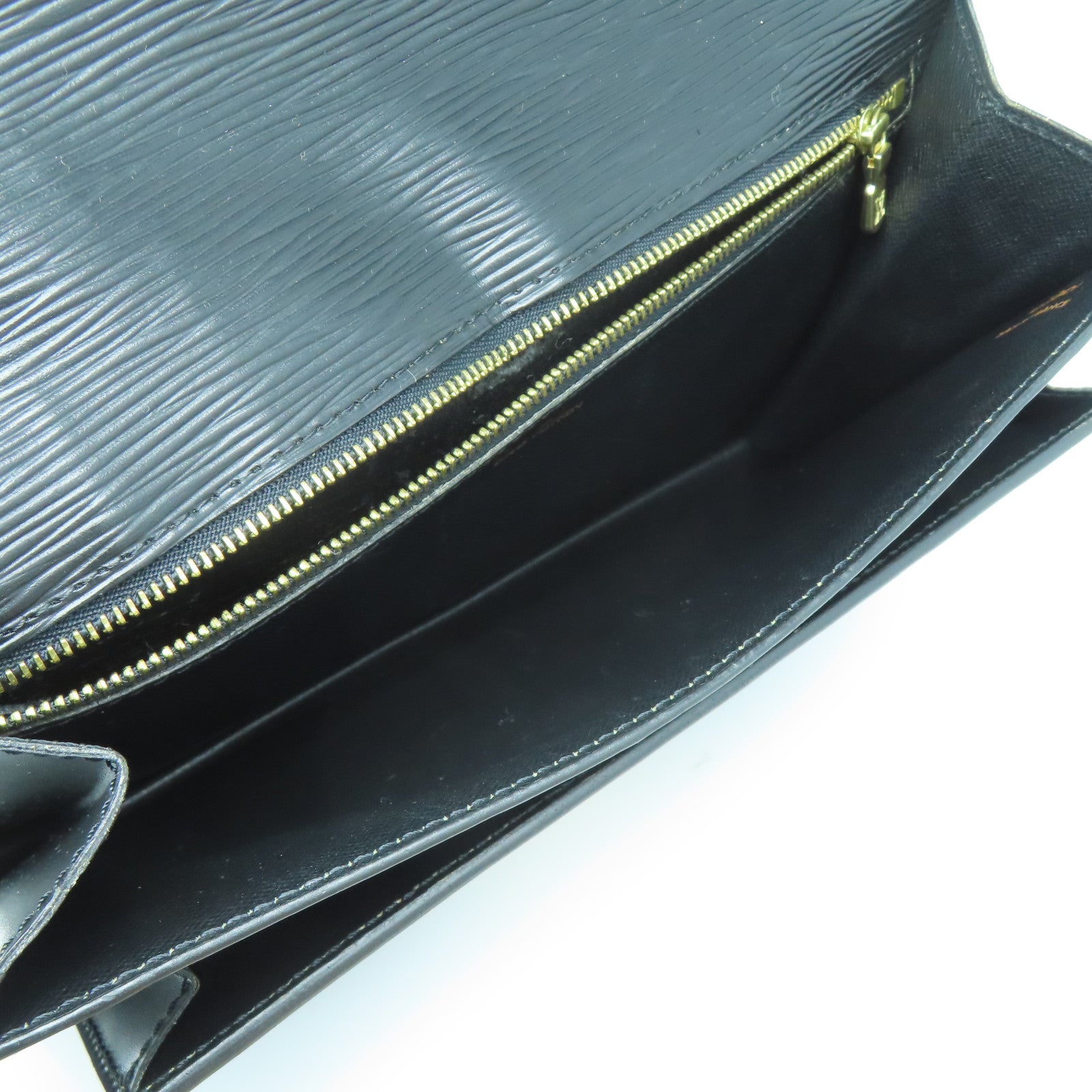 LOUIS VUITTON Epi Pochette Sellier Dragonne Pouch金扣手拿包黑色