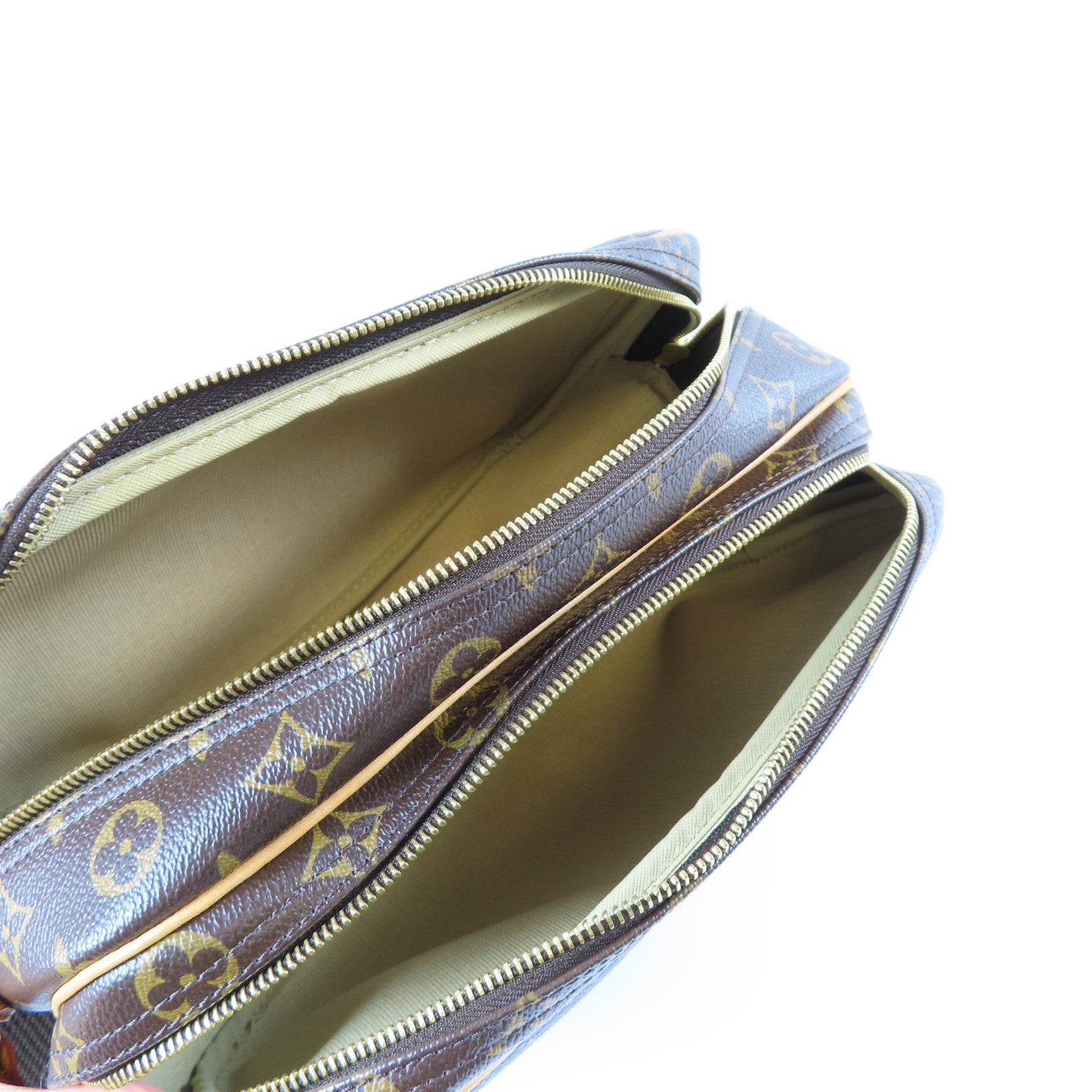 LOUIS VUITTON Monogram Reporter PM金扣肩背袋啡色