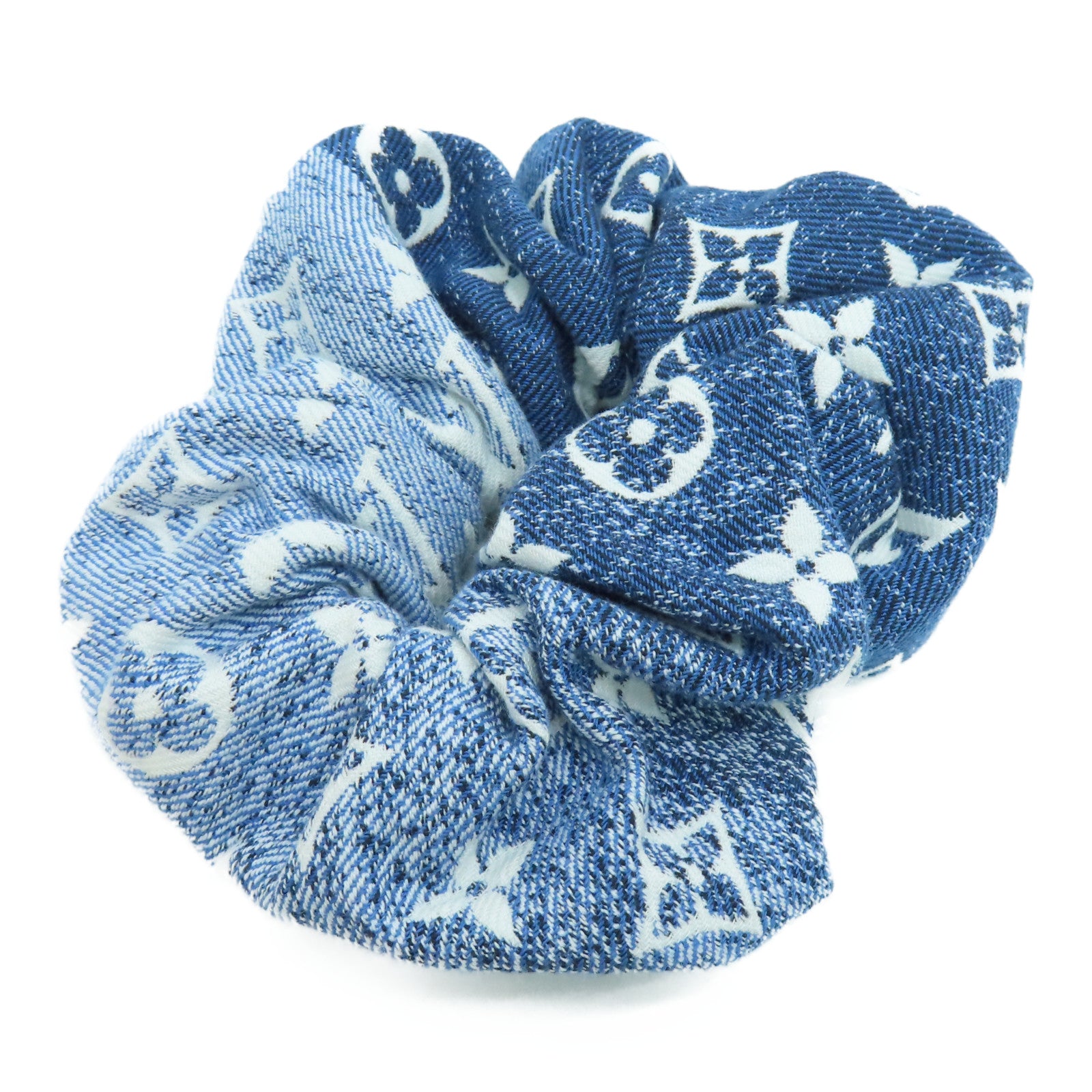 LOUIS VUITTON Monogram Denim Scrunchy S00髮飾藍色