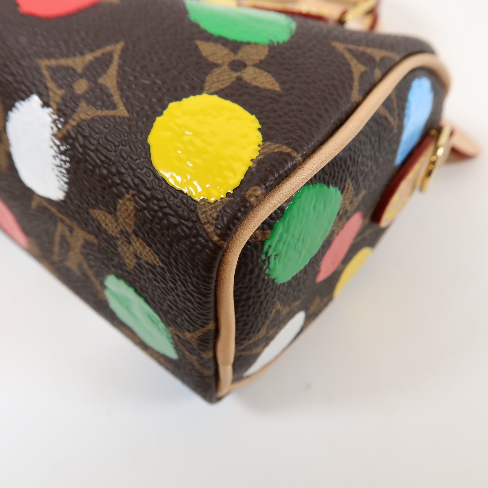 LOUIS VUITTON Monogram LV X YK Nano Speedy金扣手挽肩背兩用袋啡色