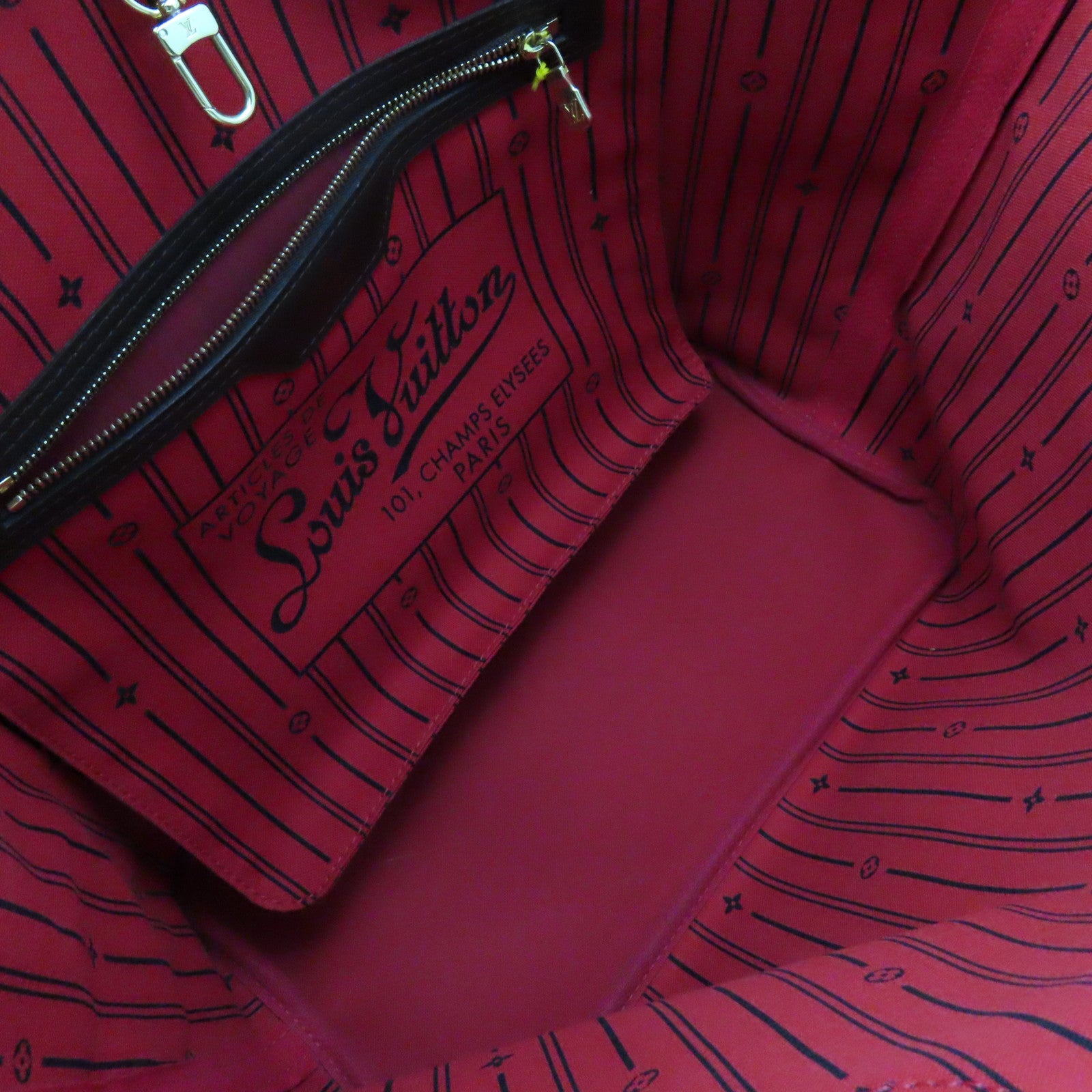 LOUIS VUITTON Damier Neverfull MM Shoulder Bag啡色