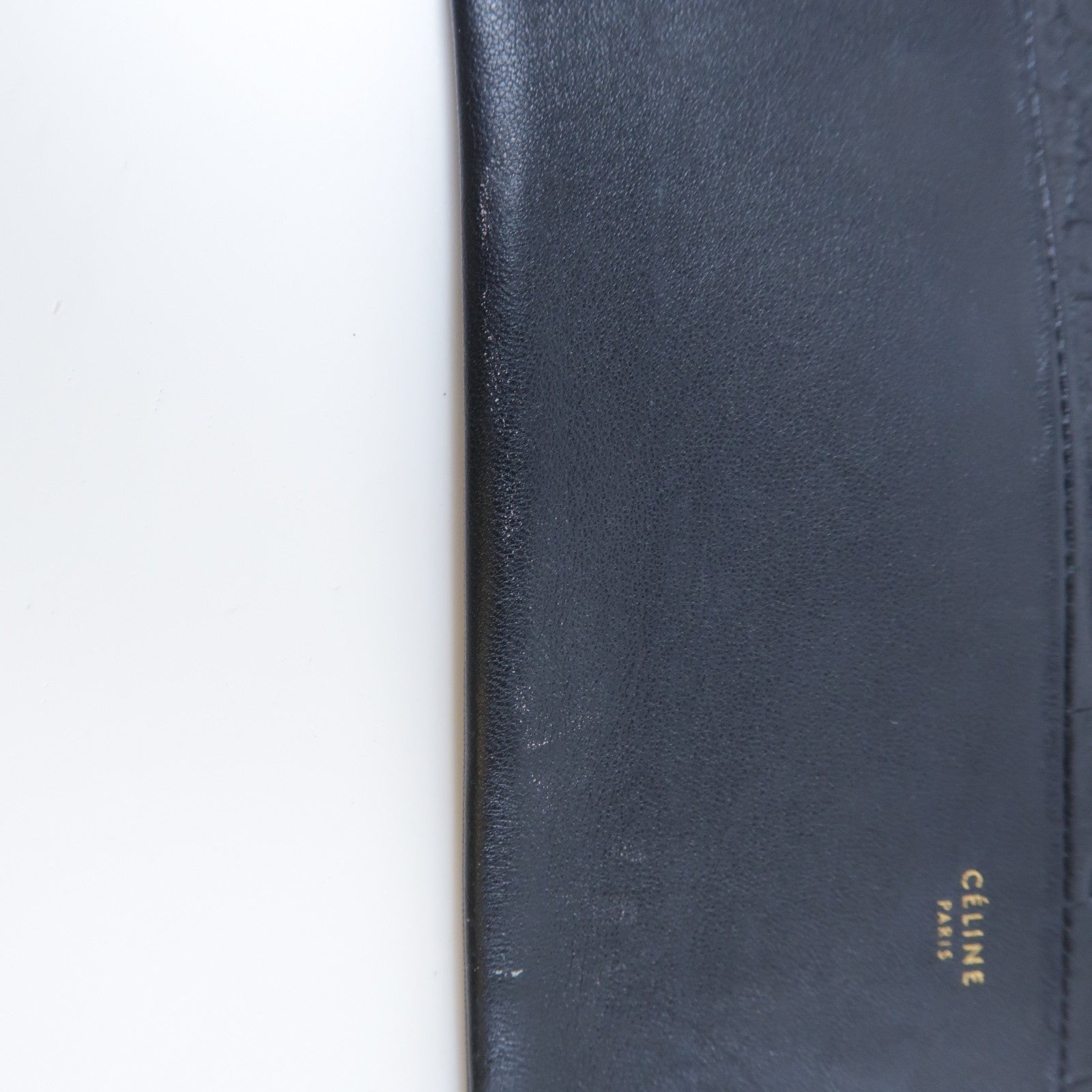 CELINE 皮革Pouch金扣手拿包黑色