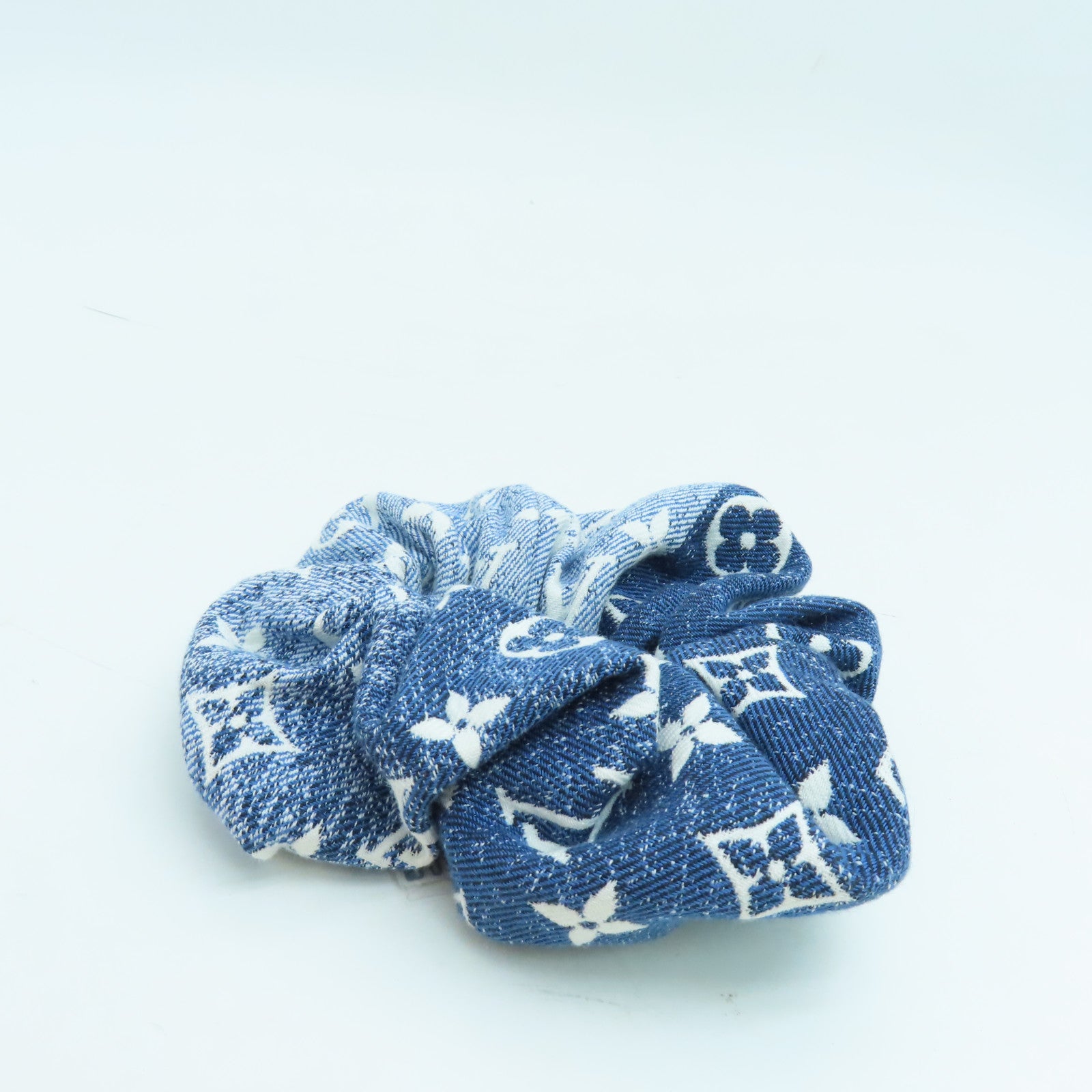 LOUIS VUITTON Monogram Denim Scrunchy S00髮飾藍色
