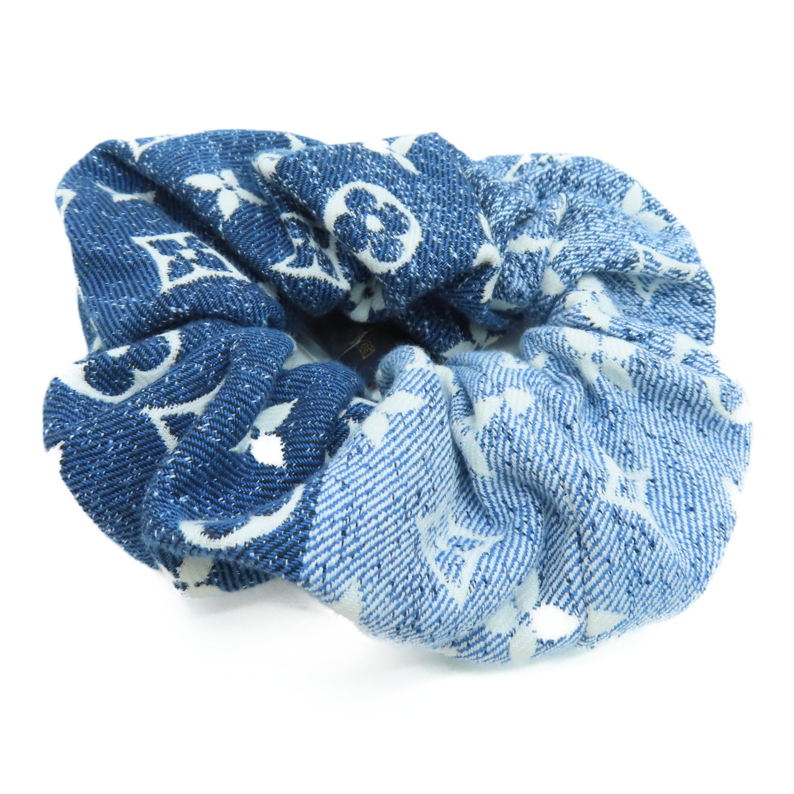 LOUIS VUITTON Monogram Denim Scrunchy S00髮飾藍色