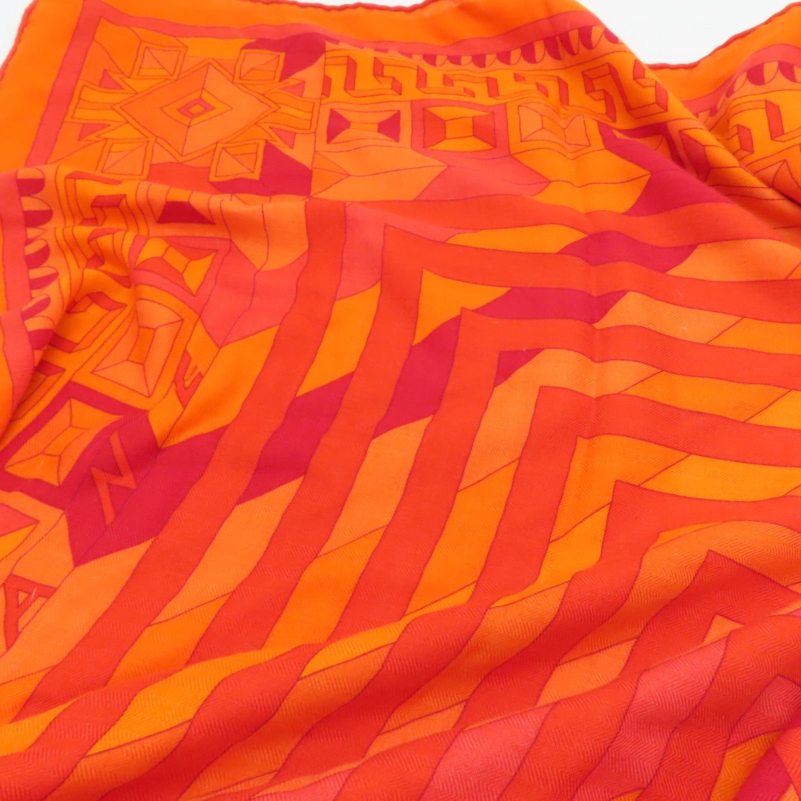HERMES 羊绒丝质Scarf颈巾橙色