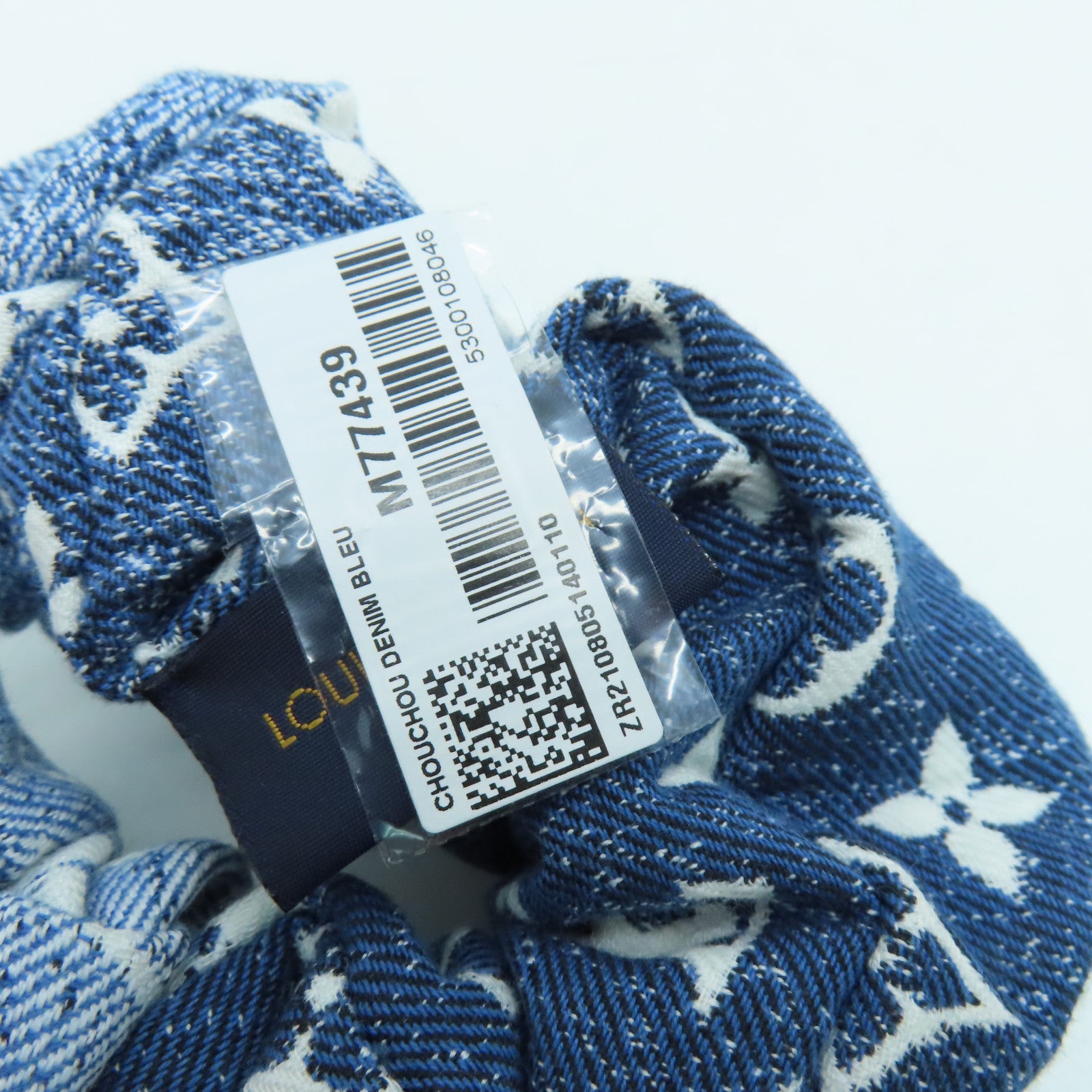 LOUIS VUITTON Monogram Denim Scrunchy S00髮飾藍色