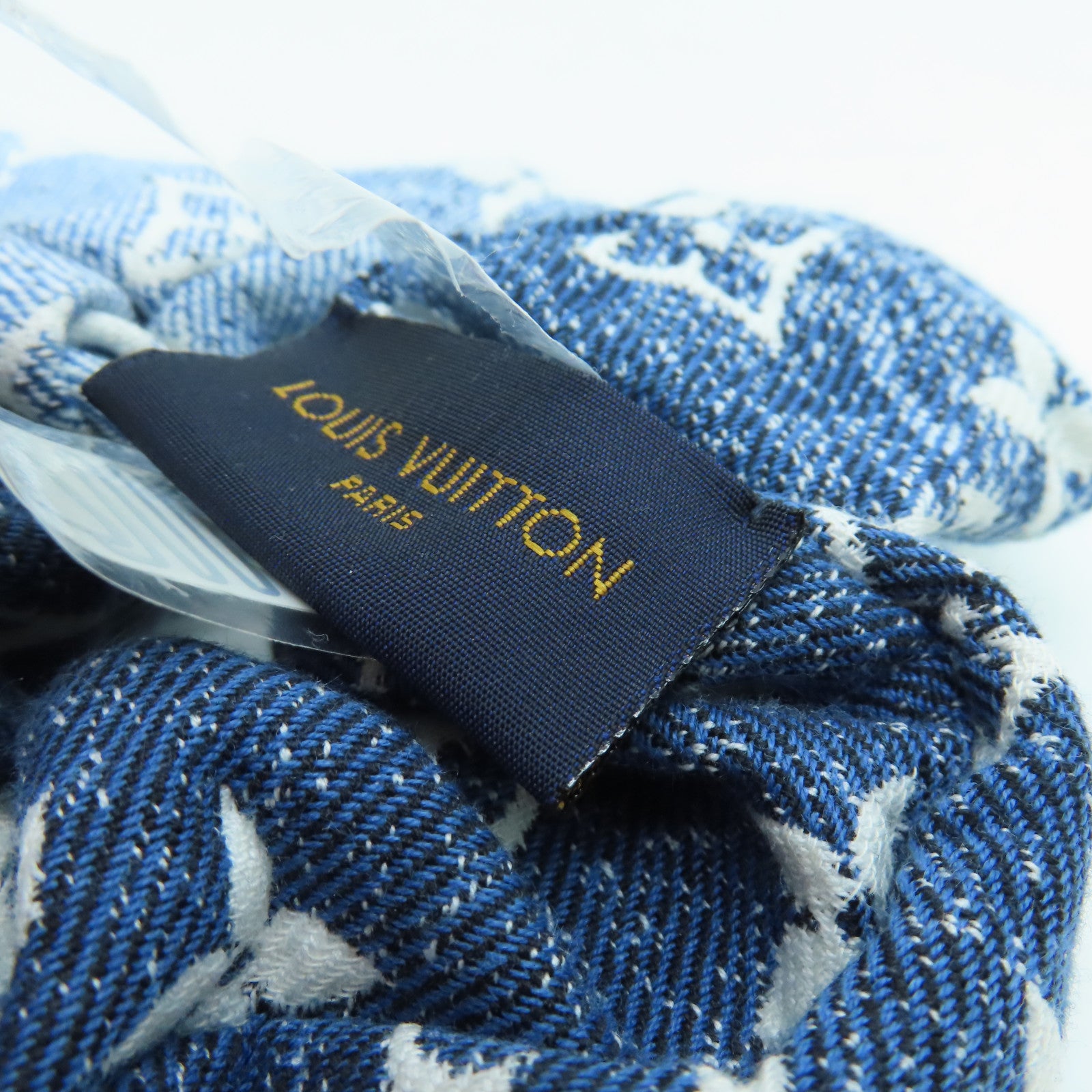 LOUIS VUITTON Monogram Denim Scrunchy S00髮飾藍色
