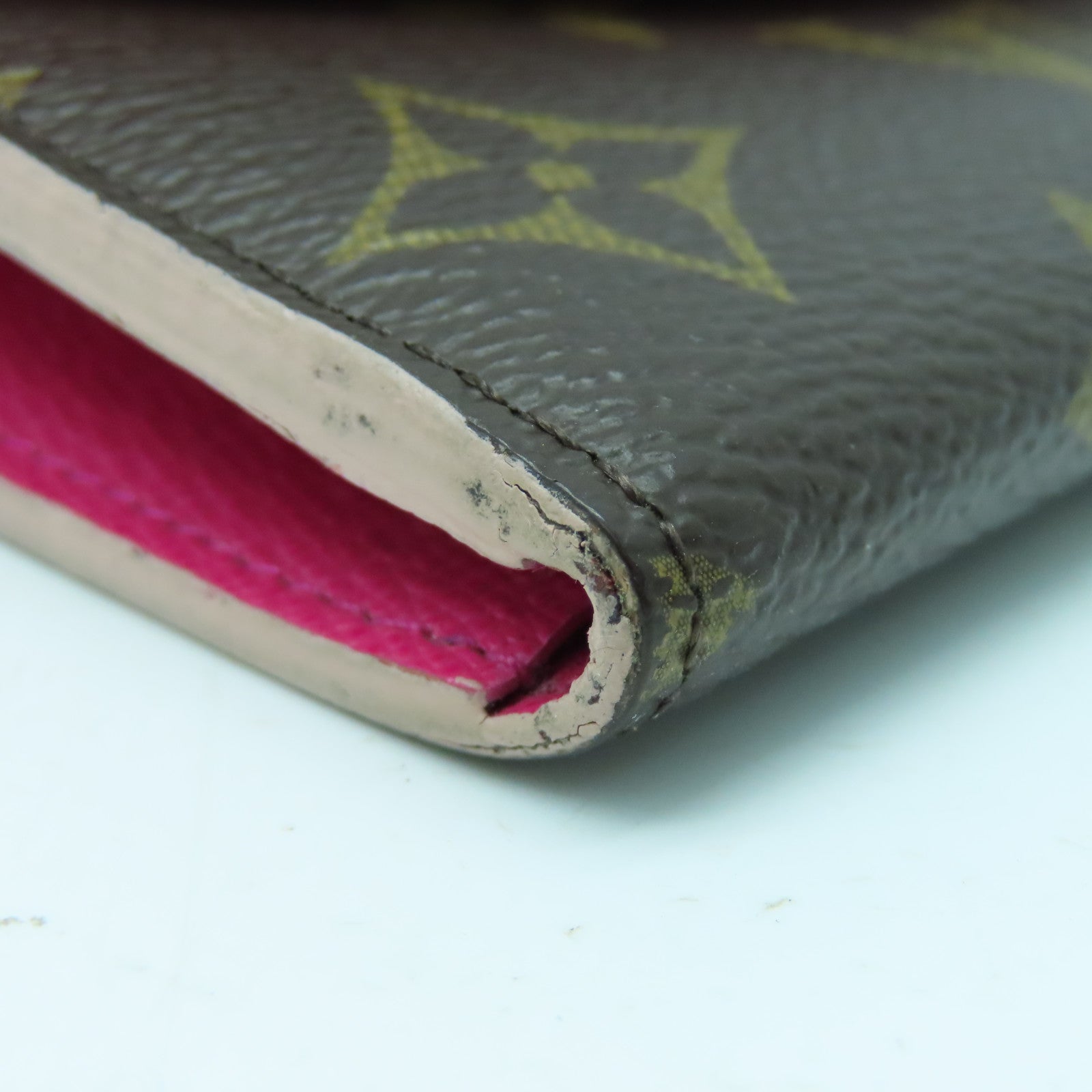 LOUIS VUITTON Monogram Emilie Wallet Gold Buckle Long Wallet Brown