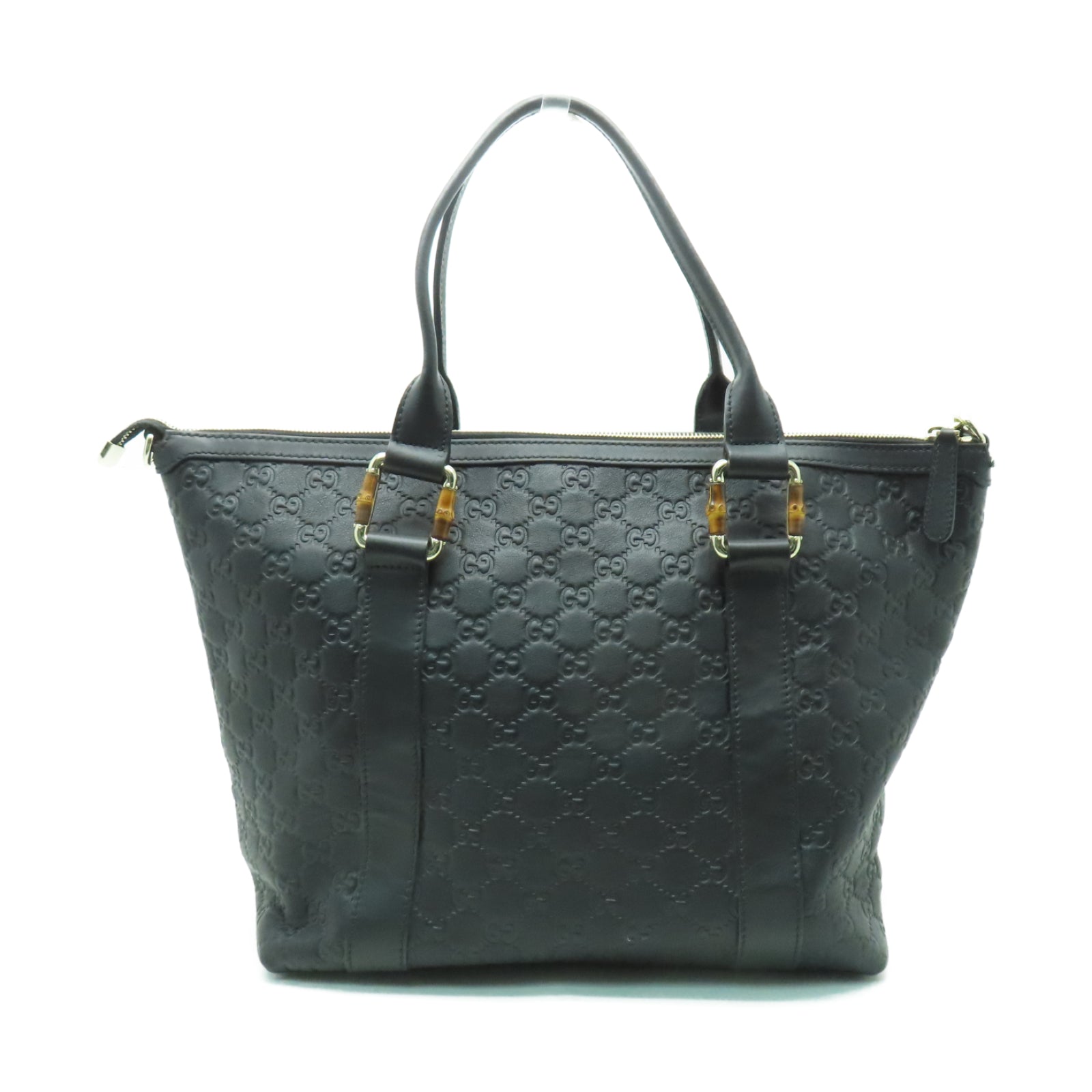 GUCCI 牛皮皮革2 Way Shoulder金扣/銀扣手挽肩背兩用袋黑色