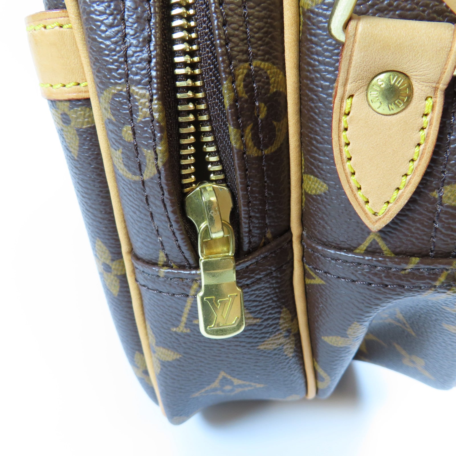 LOUIS VUITTON Monogram Reporter PM金扣肩背袋啡色