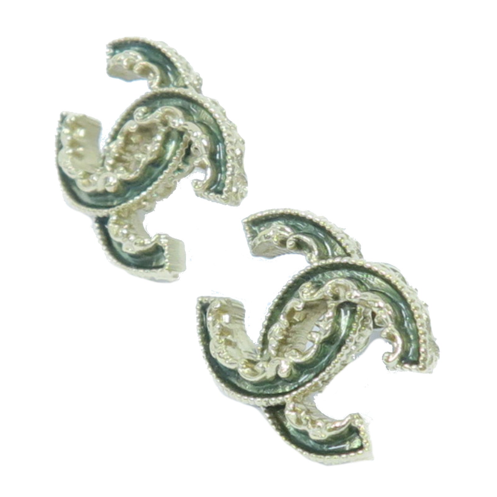 CHANEL 金屬Earrings耳環金色/綠色