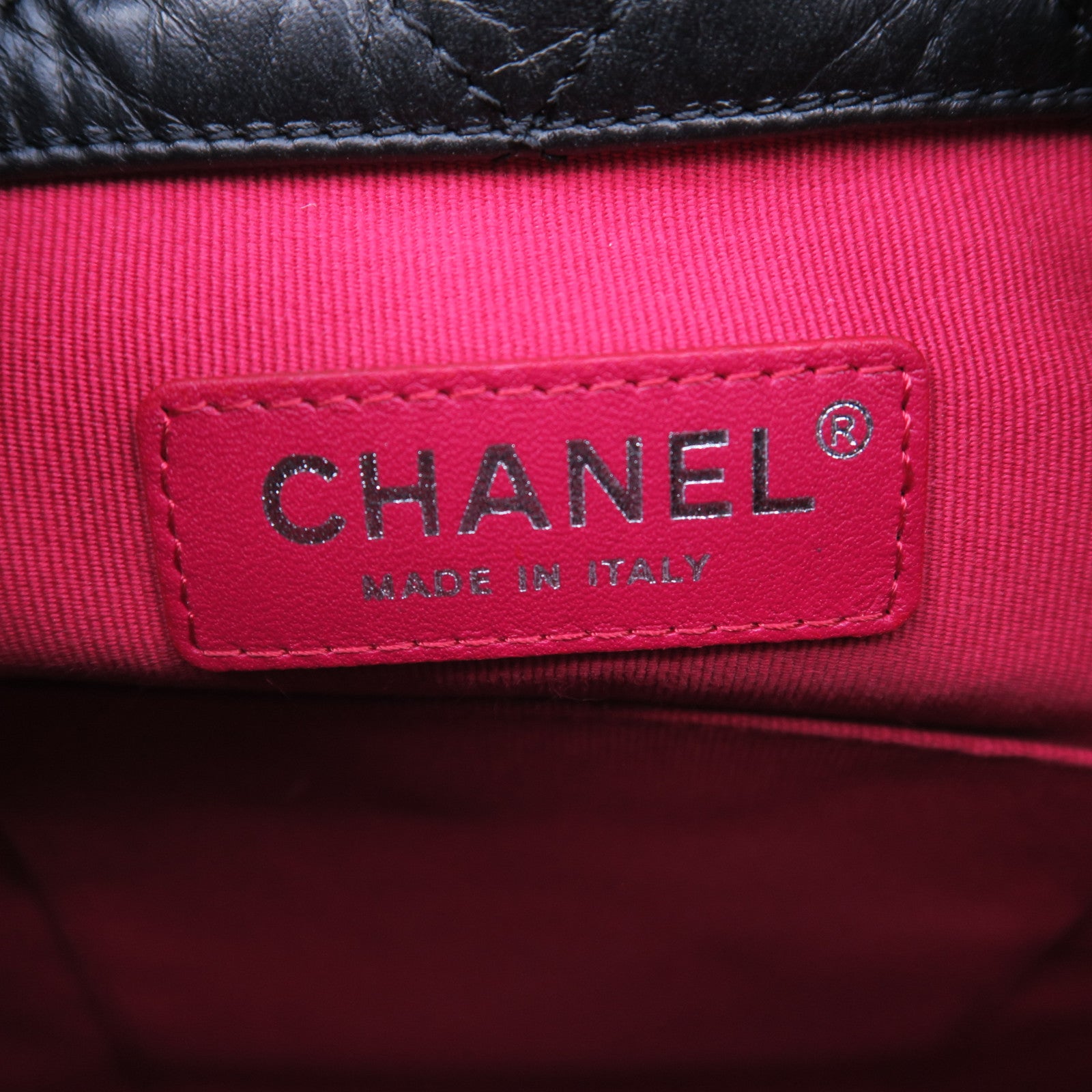 CHANEL 菱格牛皮皮革Gabrielle Backpack银扣链带背包黑色
