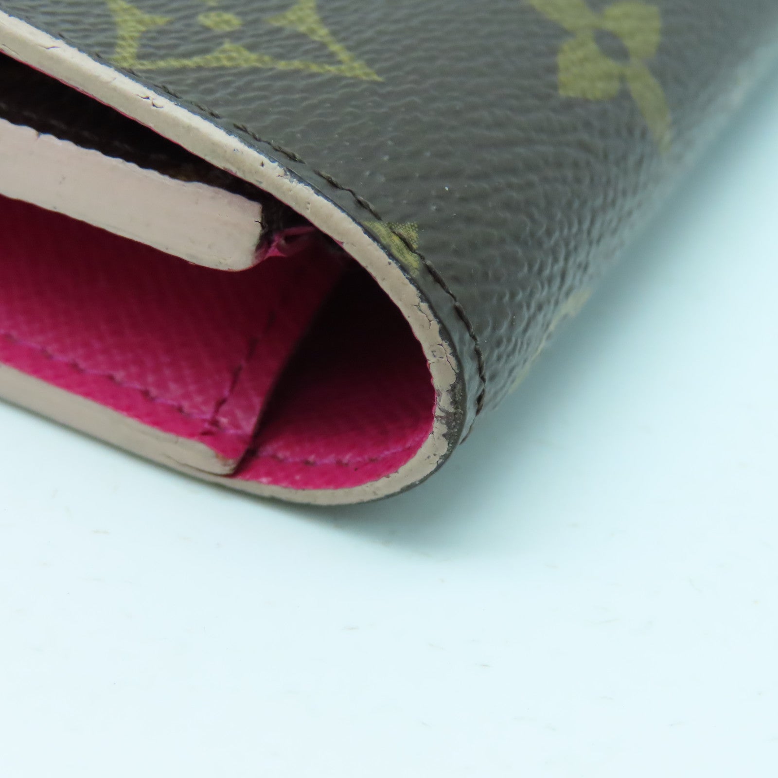 LOUIS VUITTON Monogram Emilie Wallet Gold Buckle Long Wallet Brown