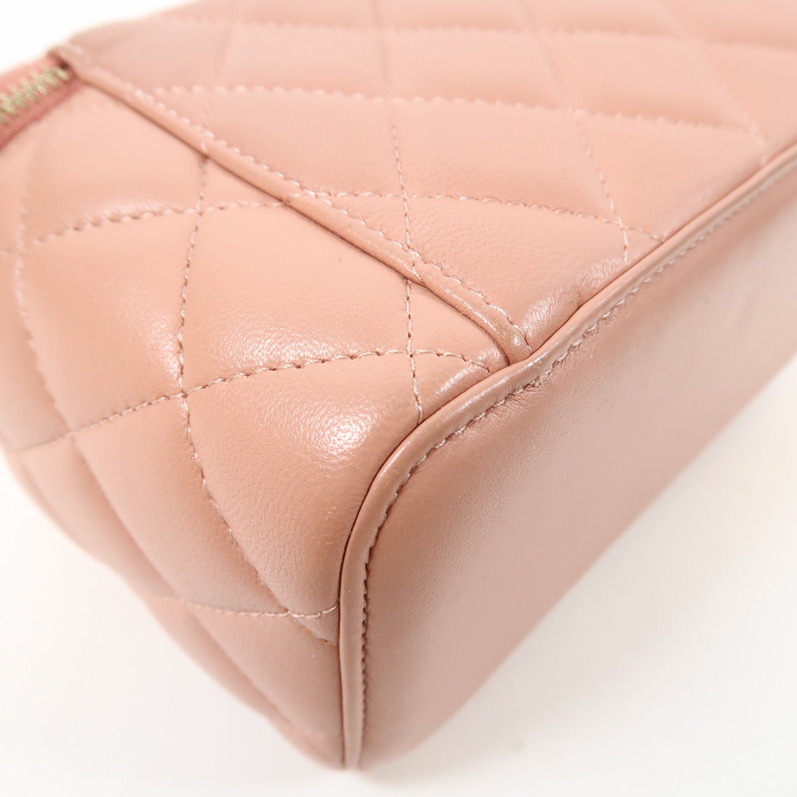 CHANEL 菱格羊皮皮革Chain Shoulder Bag金扣鏈帶肩背袋粉紅色