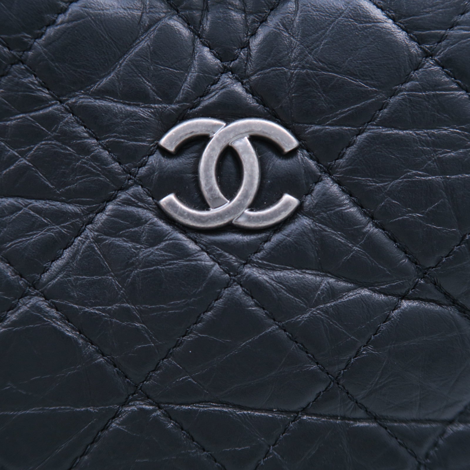 CHANEL 菱格牛皮皮革Gabrielle Backpack银扣链带背包黑色